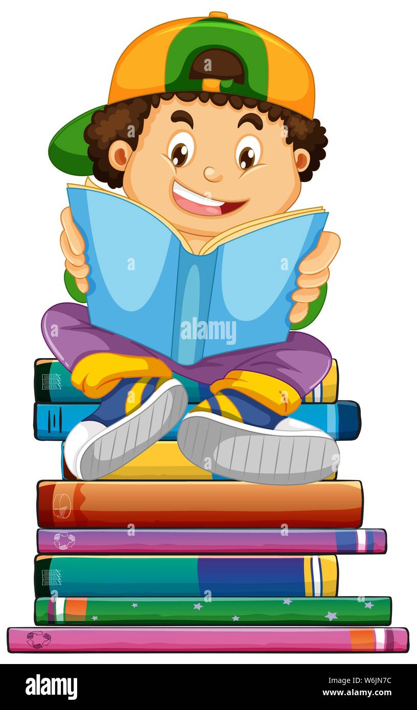 Adorable boy on isolated white background illustration Stock Vector ...