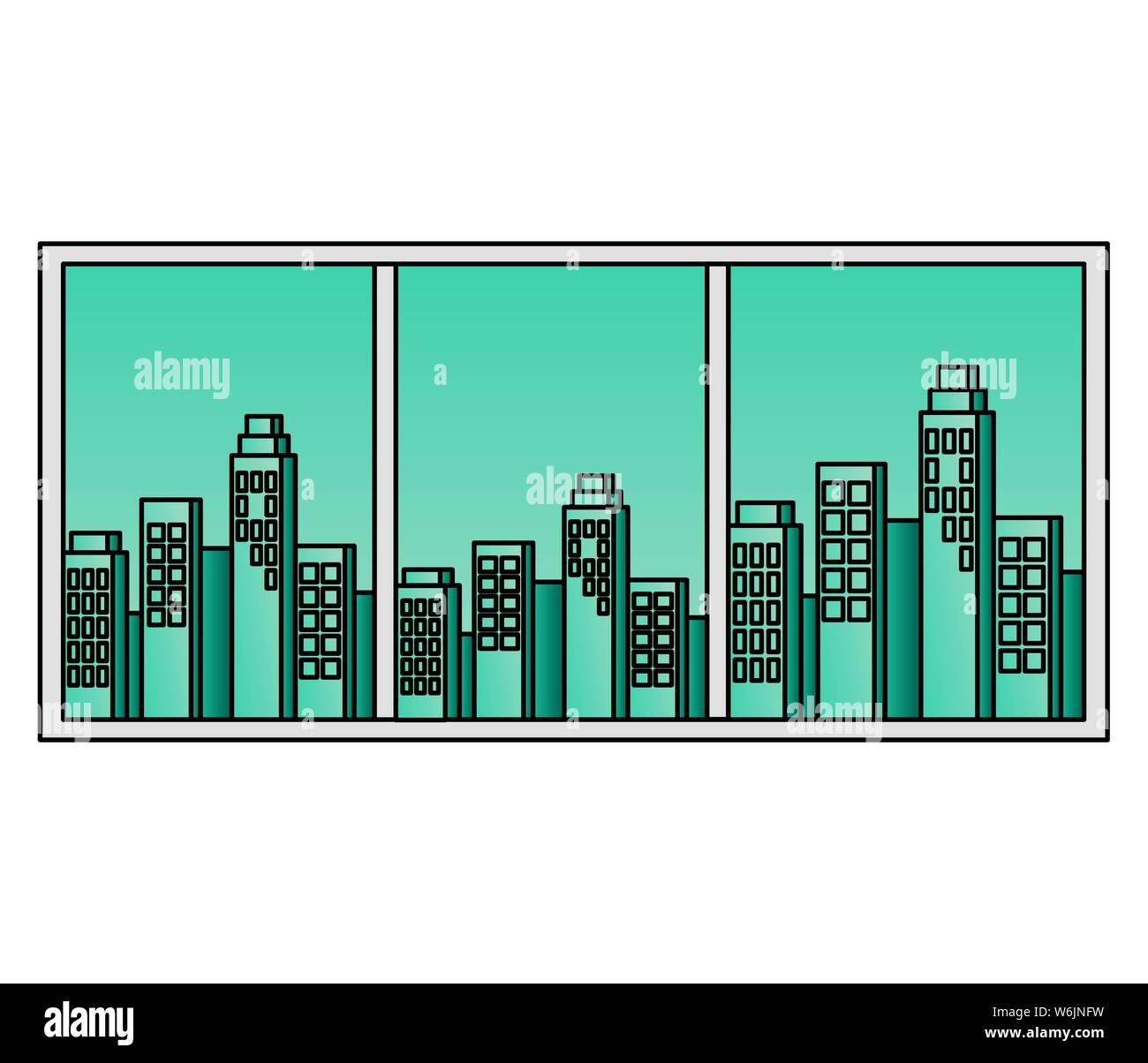window with cityscape view scene Stock Vector Image & Art Alamy