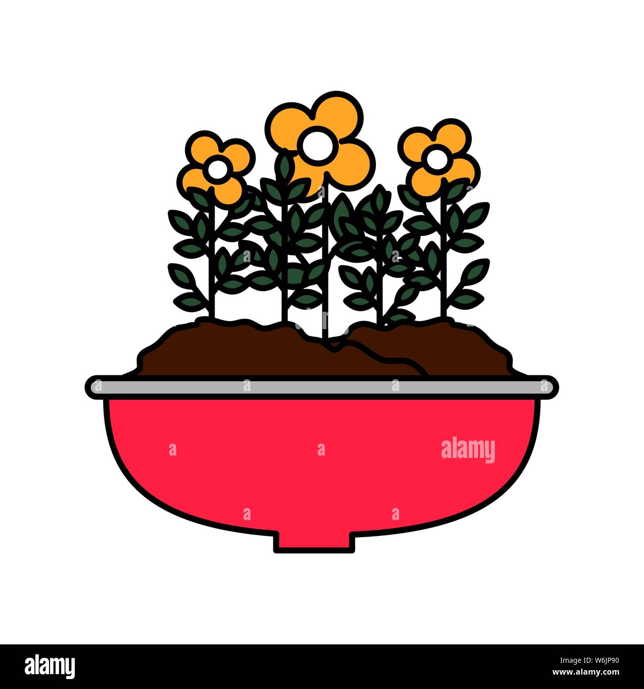 flowers houseplant in pot natural icon Stock Vector Image & Art - Alamy