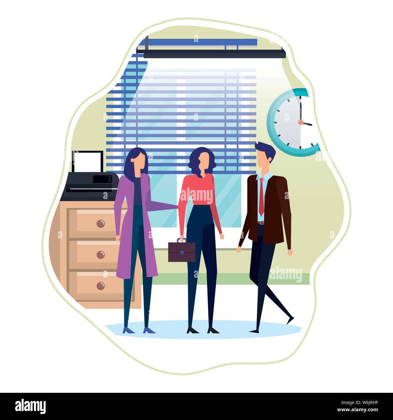 elegant business people in the workplace Stock Vector Image & Art - Alamy