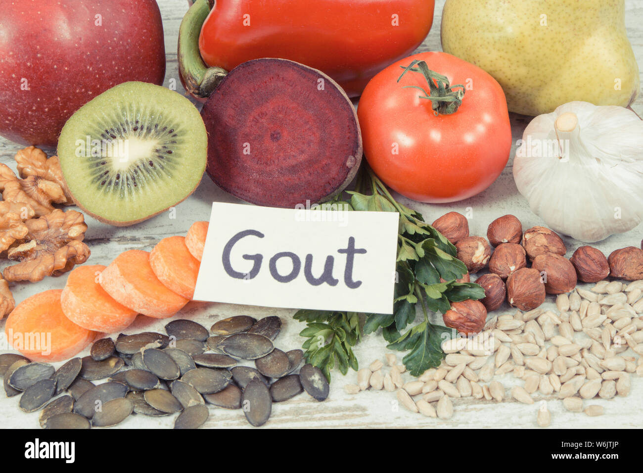 Food for kidneys health and gout inflammation. Concept of healthy