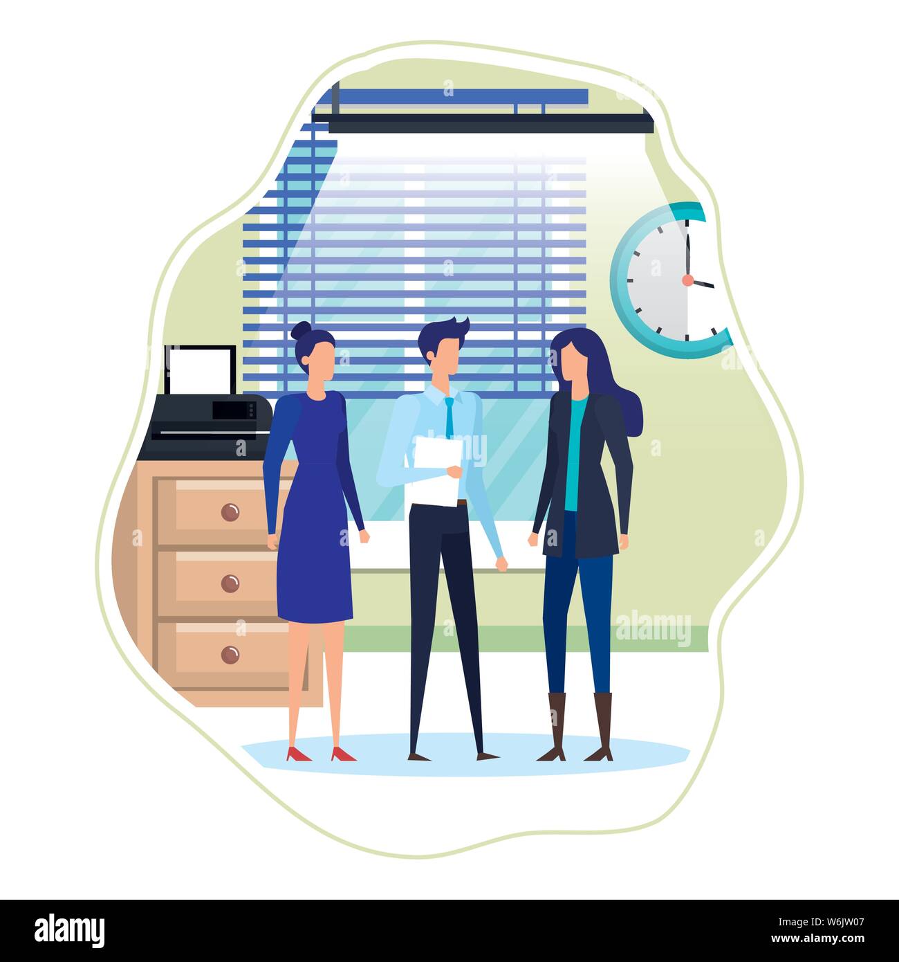 elegant business people in the workplace Stock Vector Image & Art - Alamy