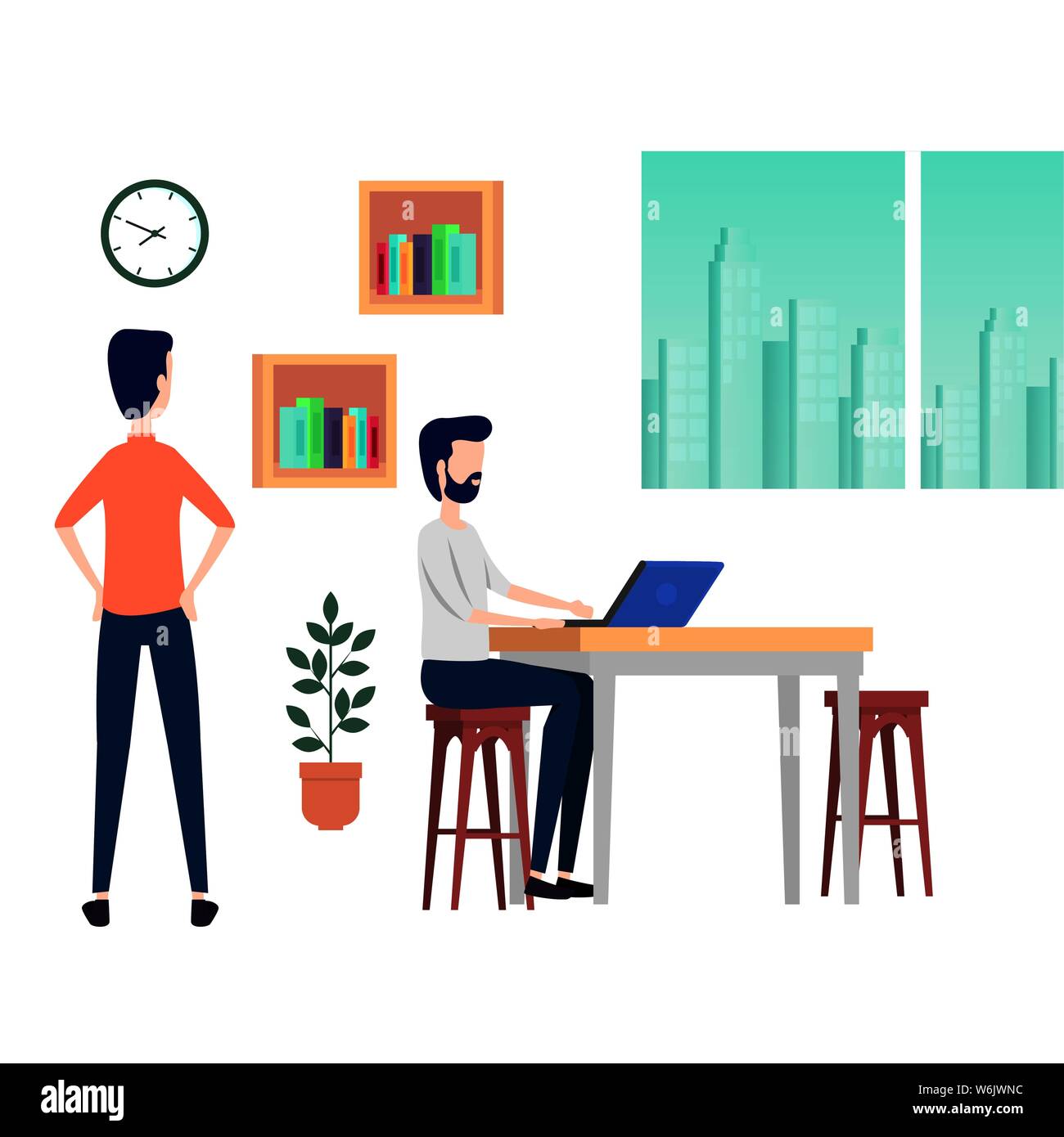 elegant businessmen workers in the office Stock Vector Image & Art - Alamy