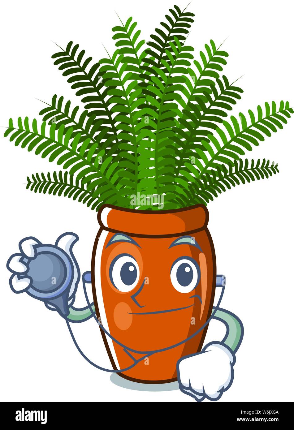 Doctor boston fern grows in mascot pot Stock Vector Image & Art Alamy