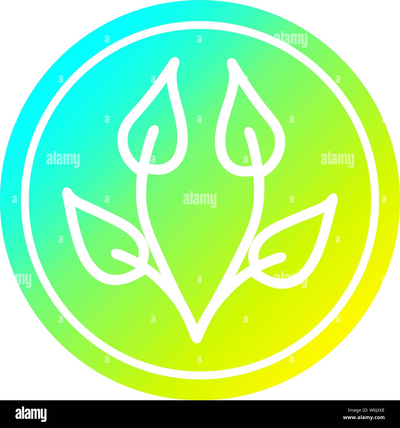 natural leaf circular icon with cool gradient finish Stock Vector Image ...