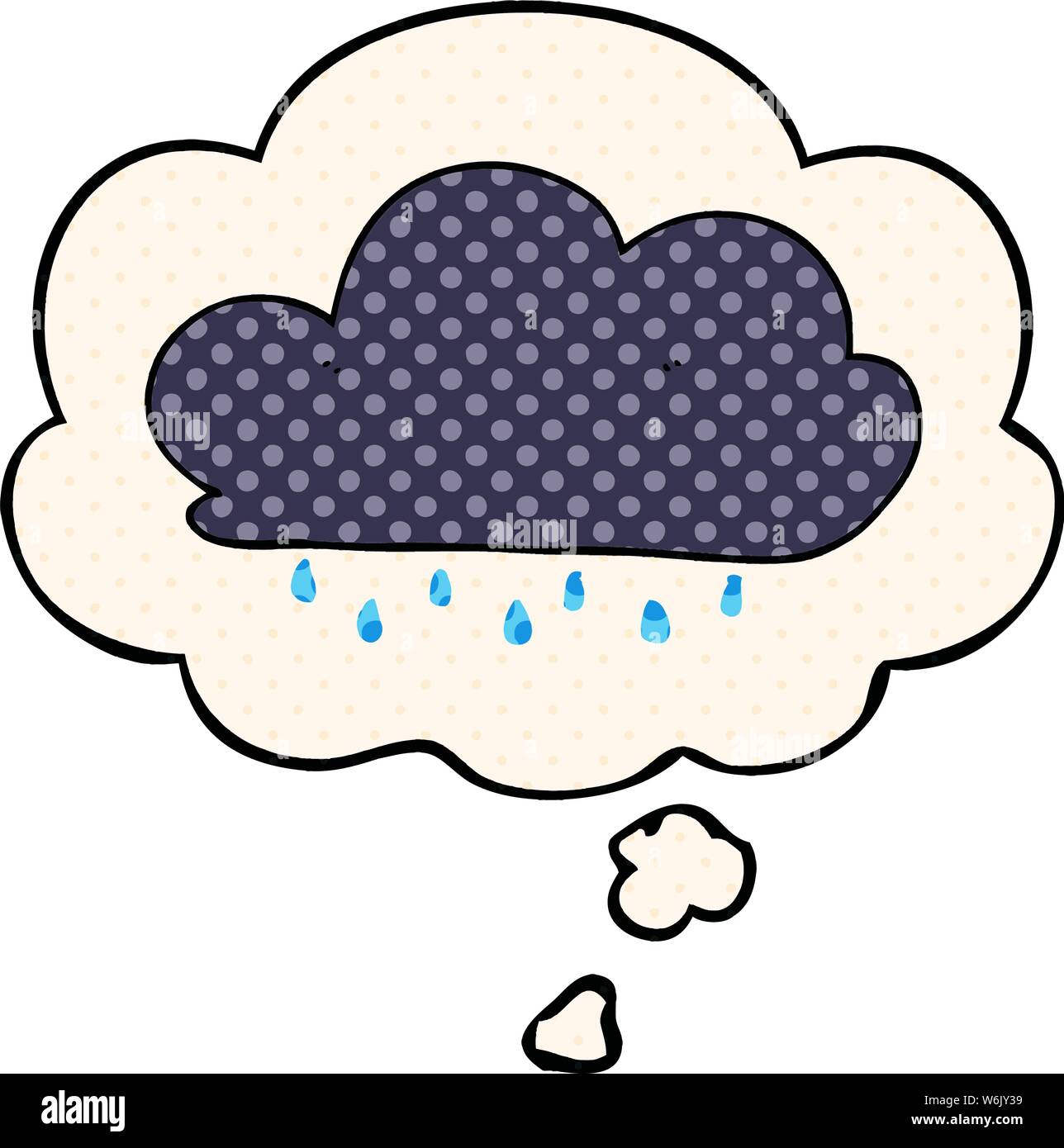 Comic Book Raining Filter cartoon rain cloud with thought bubble in comic book style Stock Vector ...