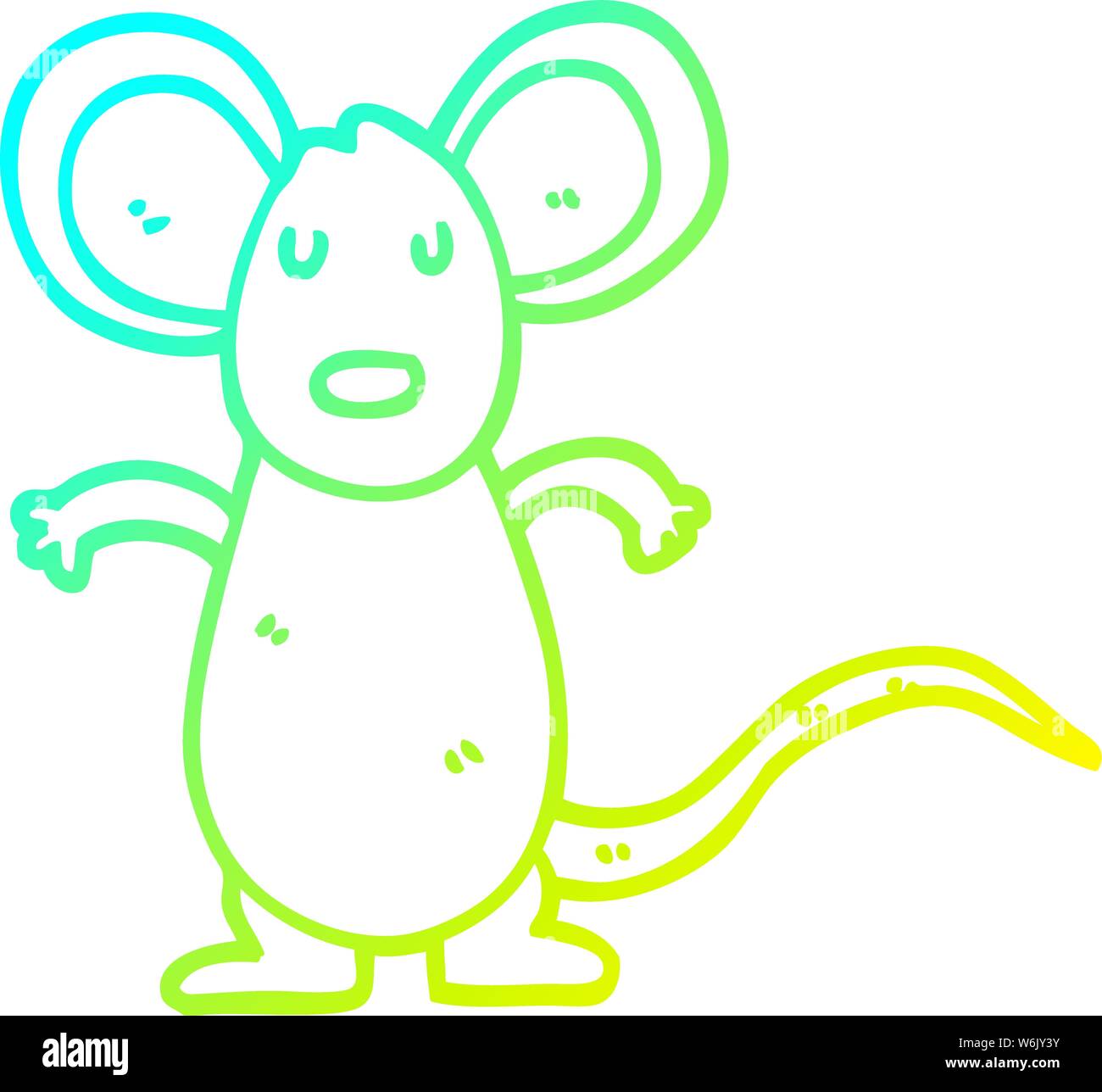 cold gradient line drawing of a cartoon mouse Stock Vector Image & Art ...