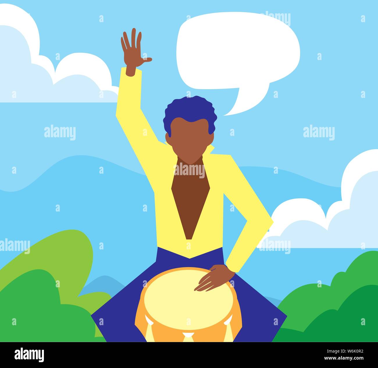 musician man drum playing music design vector illustration Stock Vector ...