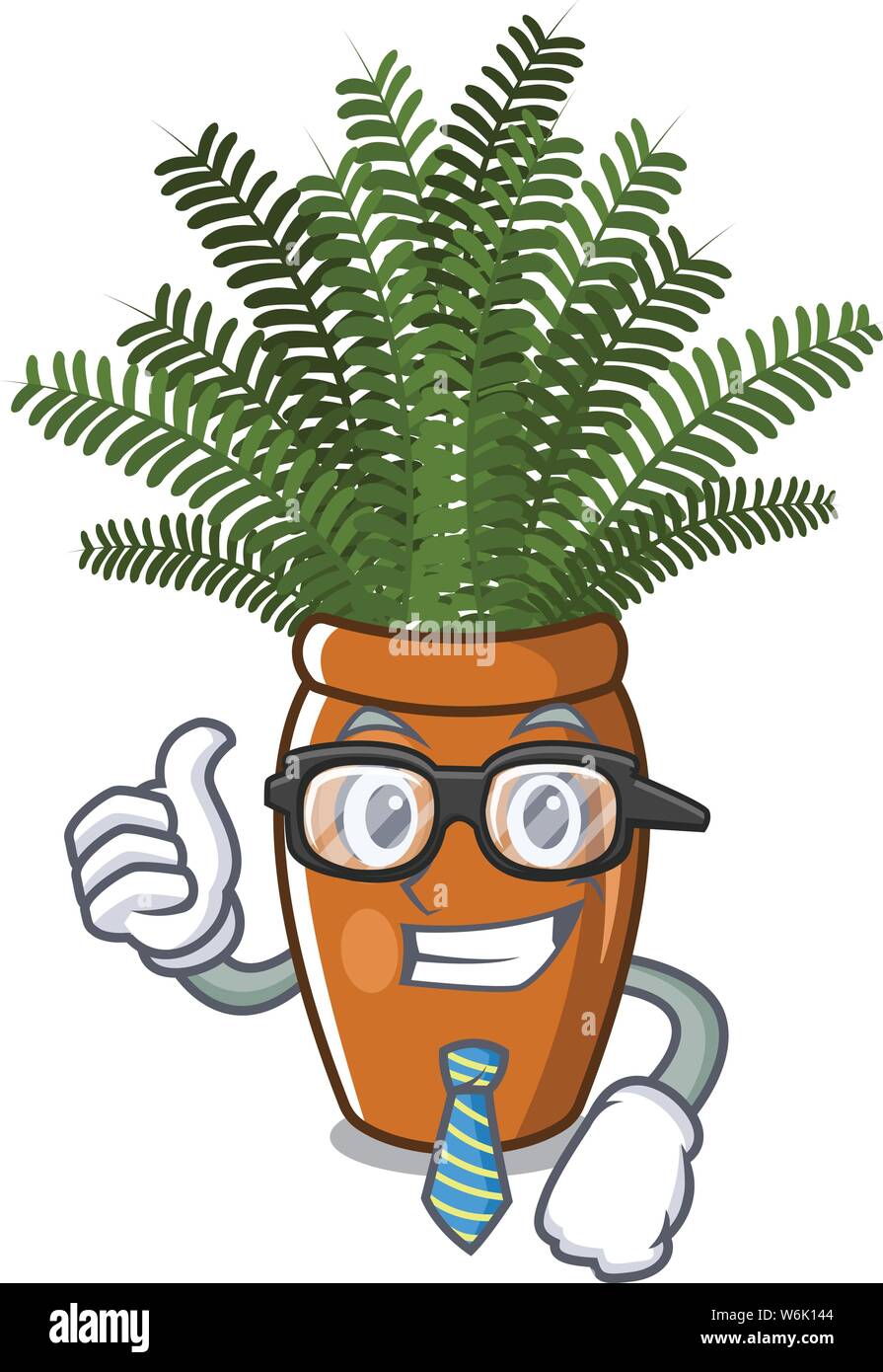 Businessman boston fern isolated with the character Stock Vector