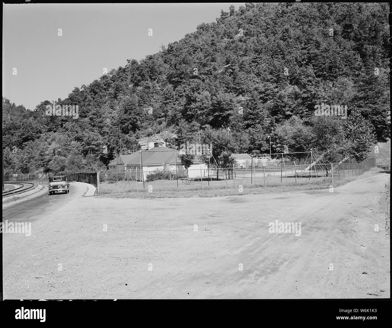 Playground and swimming pool for employees and their families. Inland