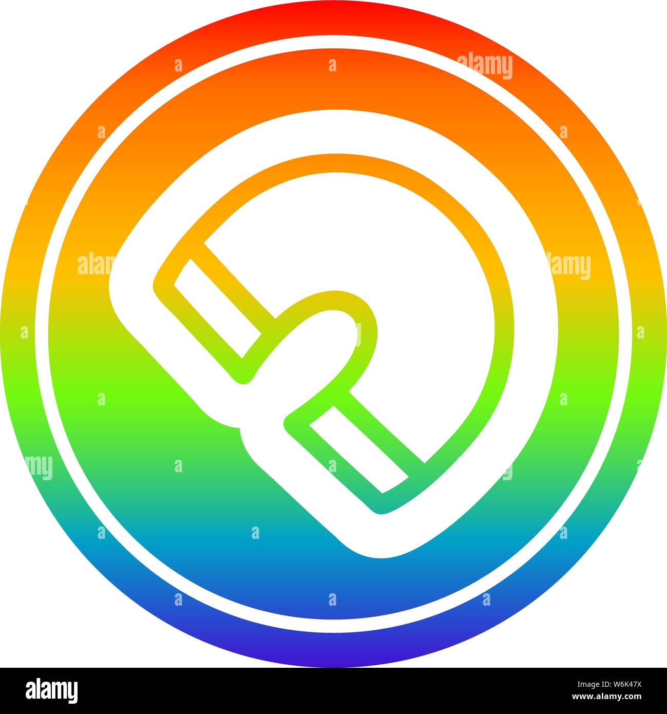 traditional magnet circular icon with rainbow gradient finish Stock ...