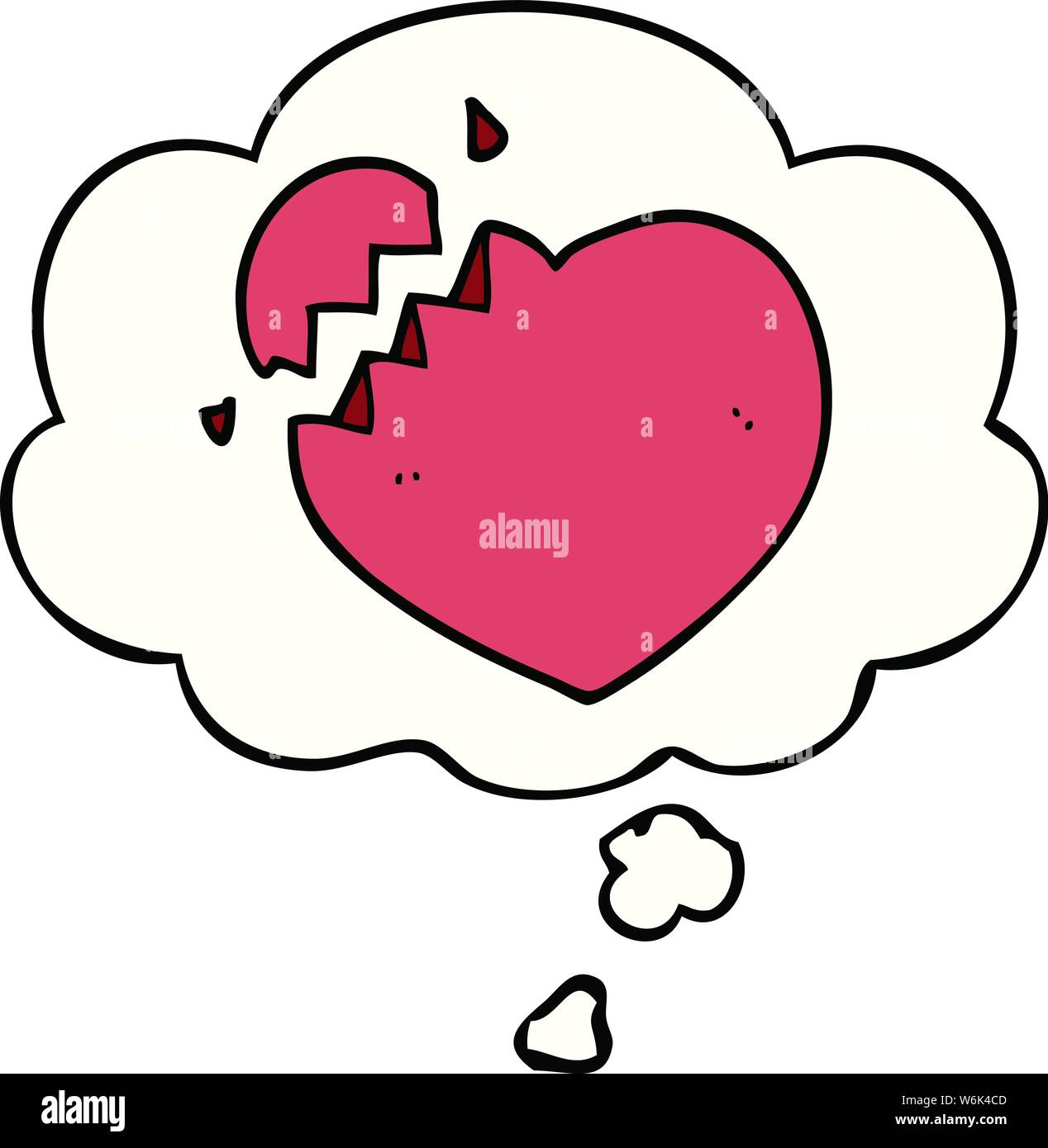 cartoon broken heart with thought bubble Stock Vector Image & Art - Alamy