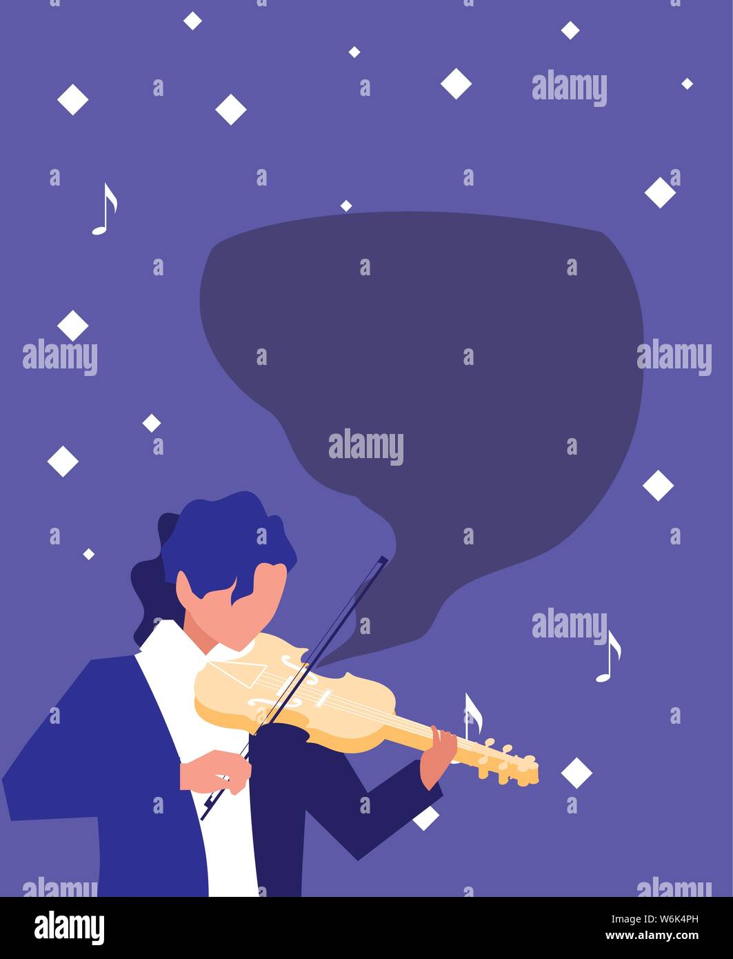 musician man violin playing music vector illustration Stock Vector ...