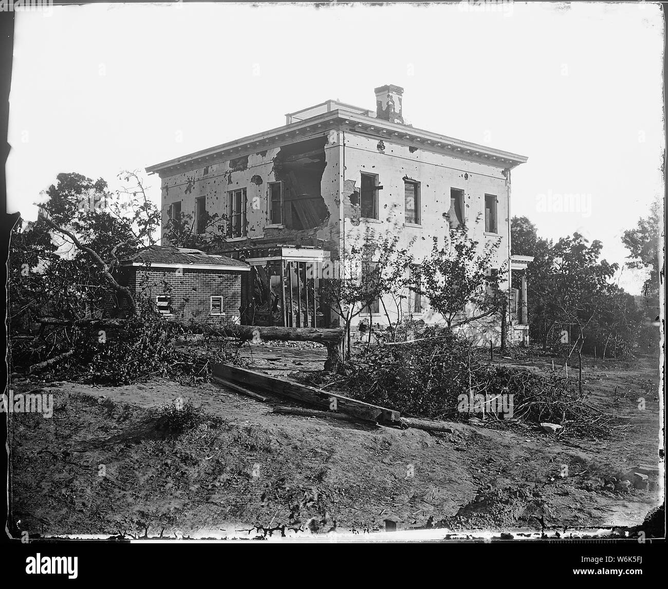 Potter House, Atlanta, Ga., showing effects of bombardment, 1864 Stock