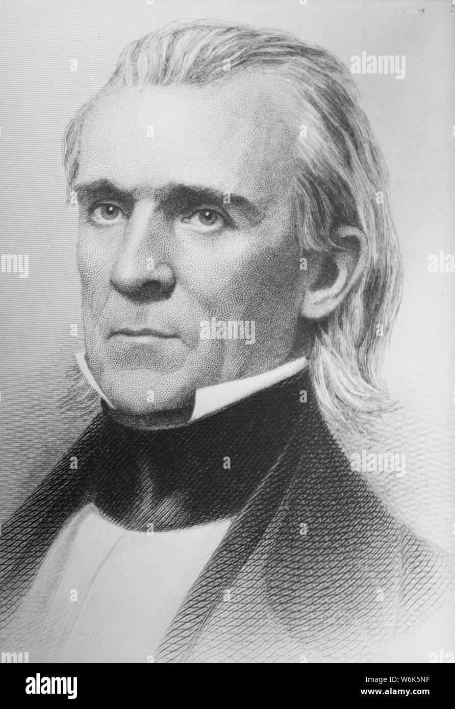 President James K. Polk, circa 1840s. Copy of engraving by H. W. Smith