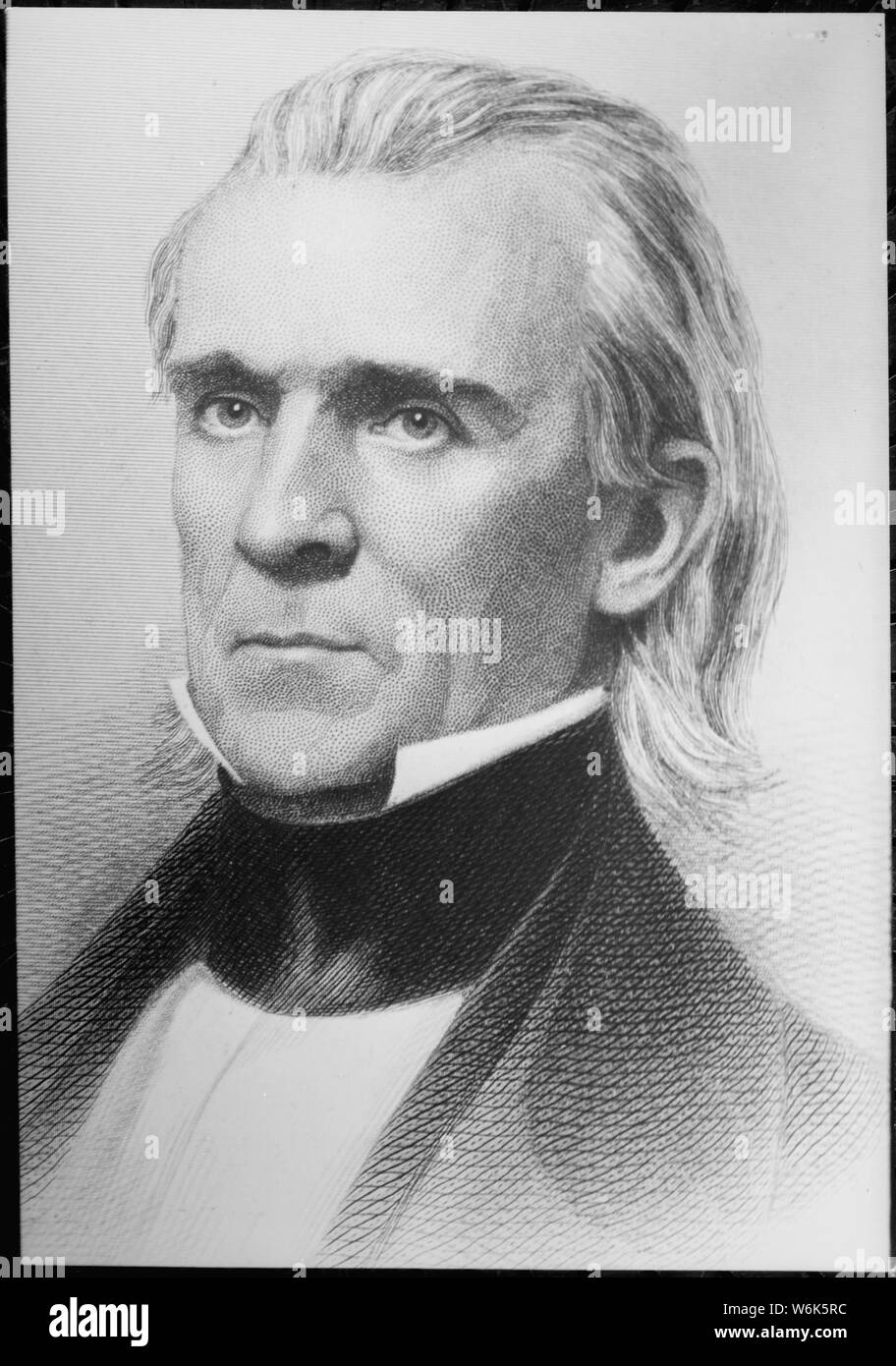 President James K. Polk, circa 1840s. Copy of engraving by H. W. Smith