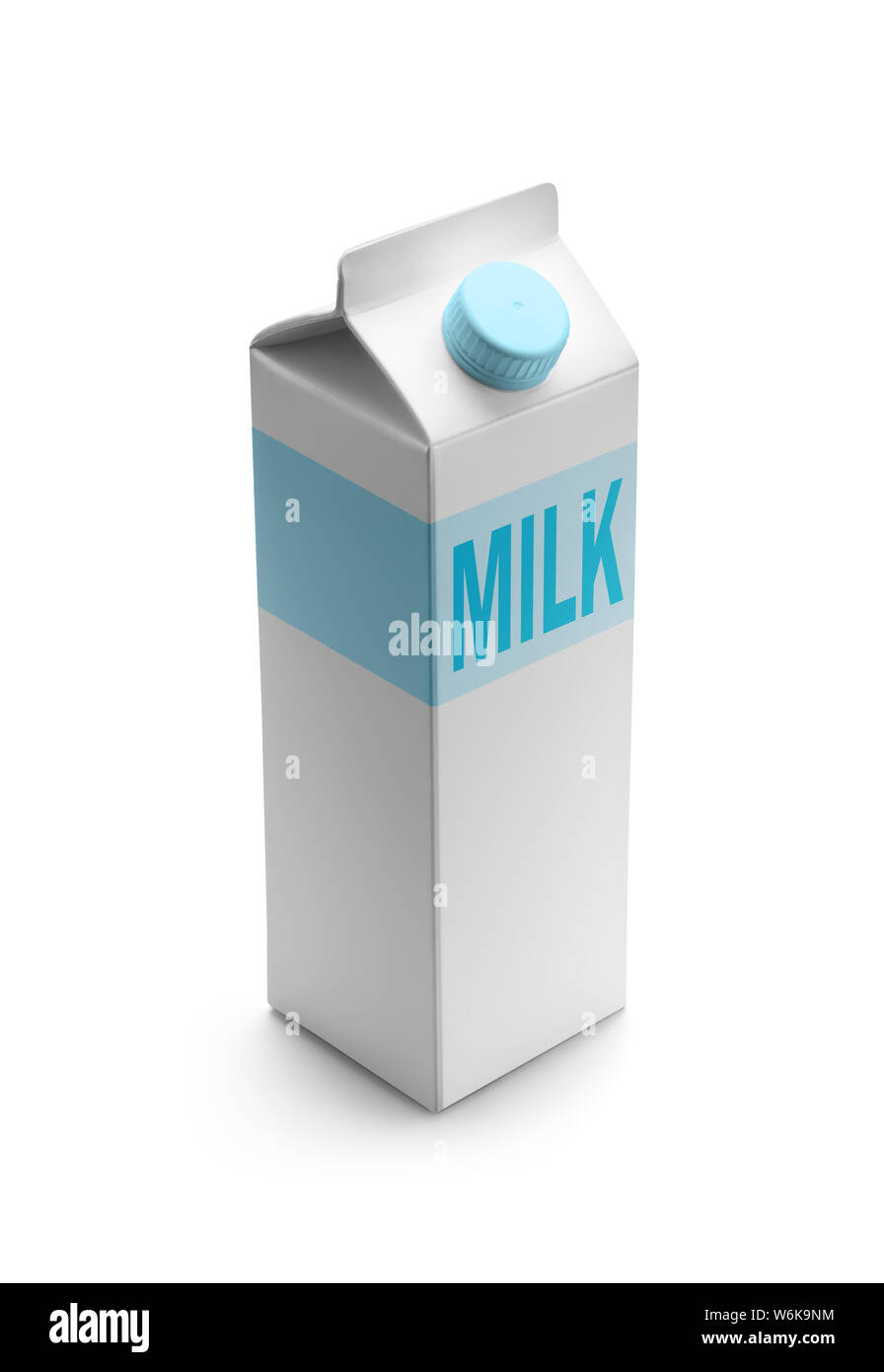Milk packaging isolated on white background Stock Photo