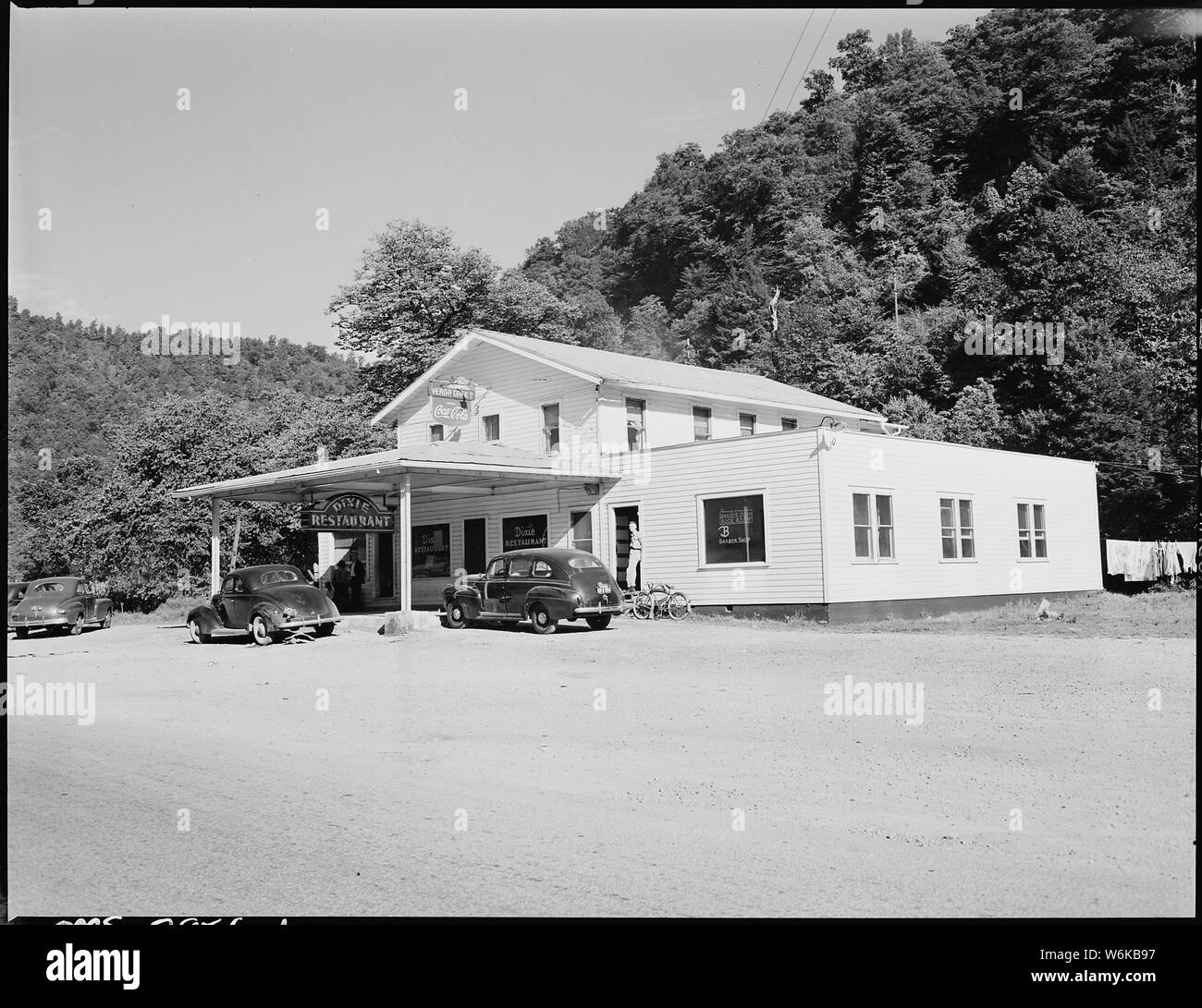 Restaurant which is down the road from the coal camp; this is not on company property. Lejunior, Harlan County, Kentucky. Stock Photo