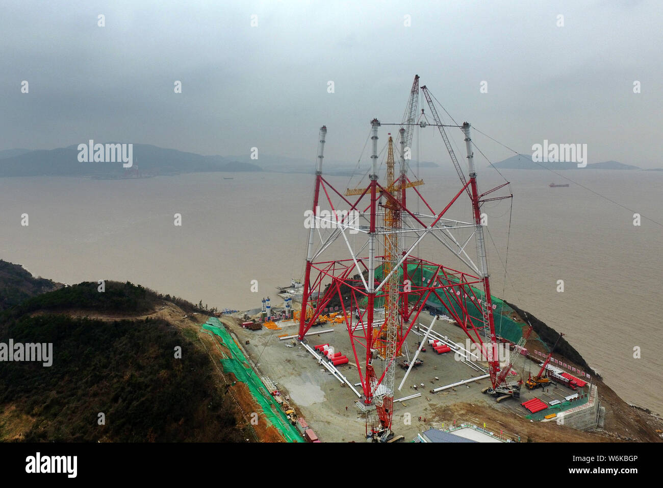 View of the world's highest electricity pylon, also known as a