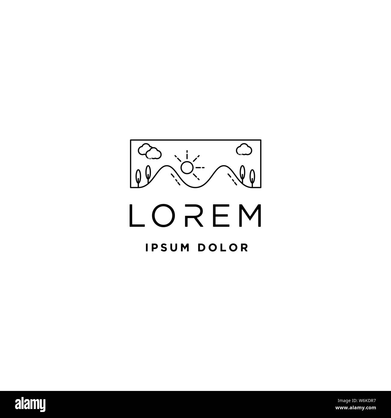 Forest Logo Vector design landscape symbol Stock Vector Image & Art - Alamy