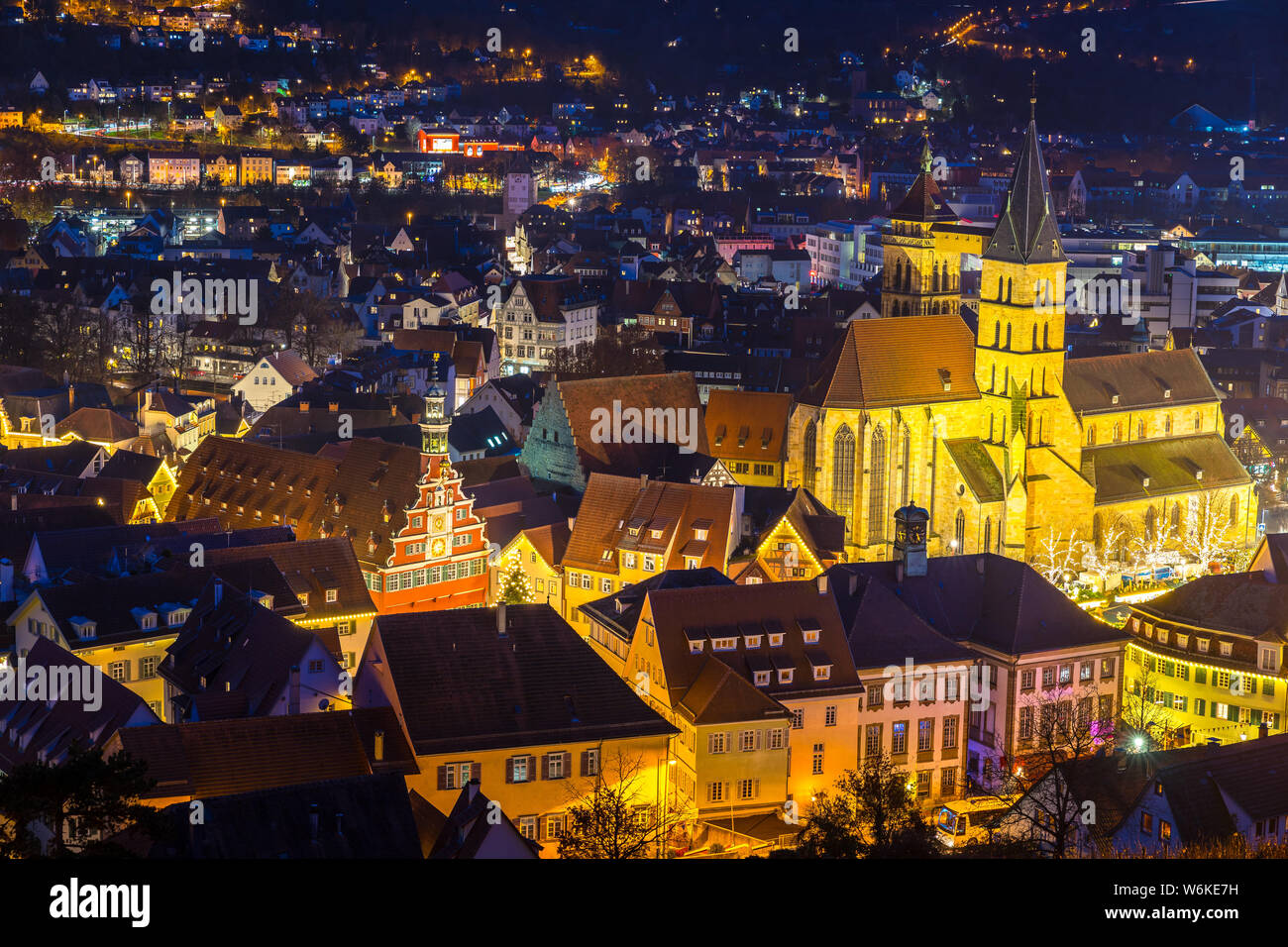 Germany, Famous church and frame houses of medieval city esslingen am ...