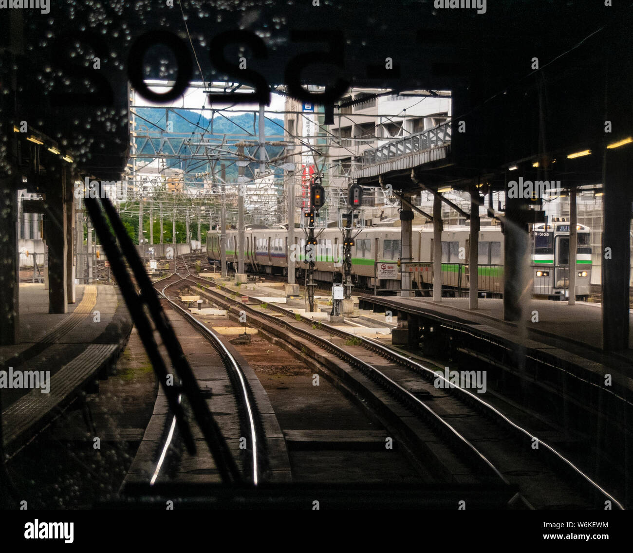 Train Innerview The view from inside a train Stock Photo - Alamy