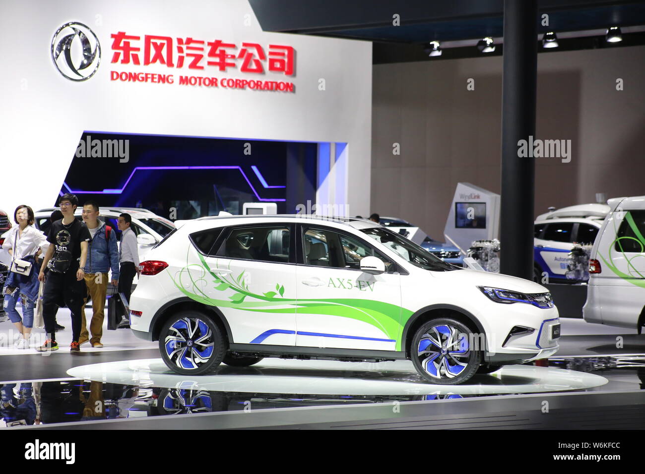 FILEAn electric car is on display at the stand of Dongfeng Motor