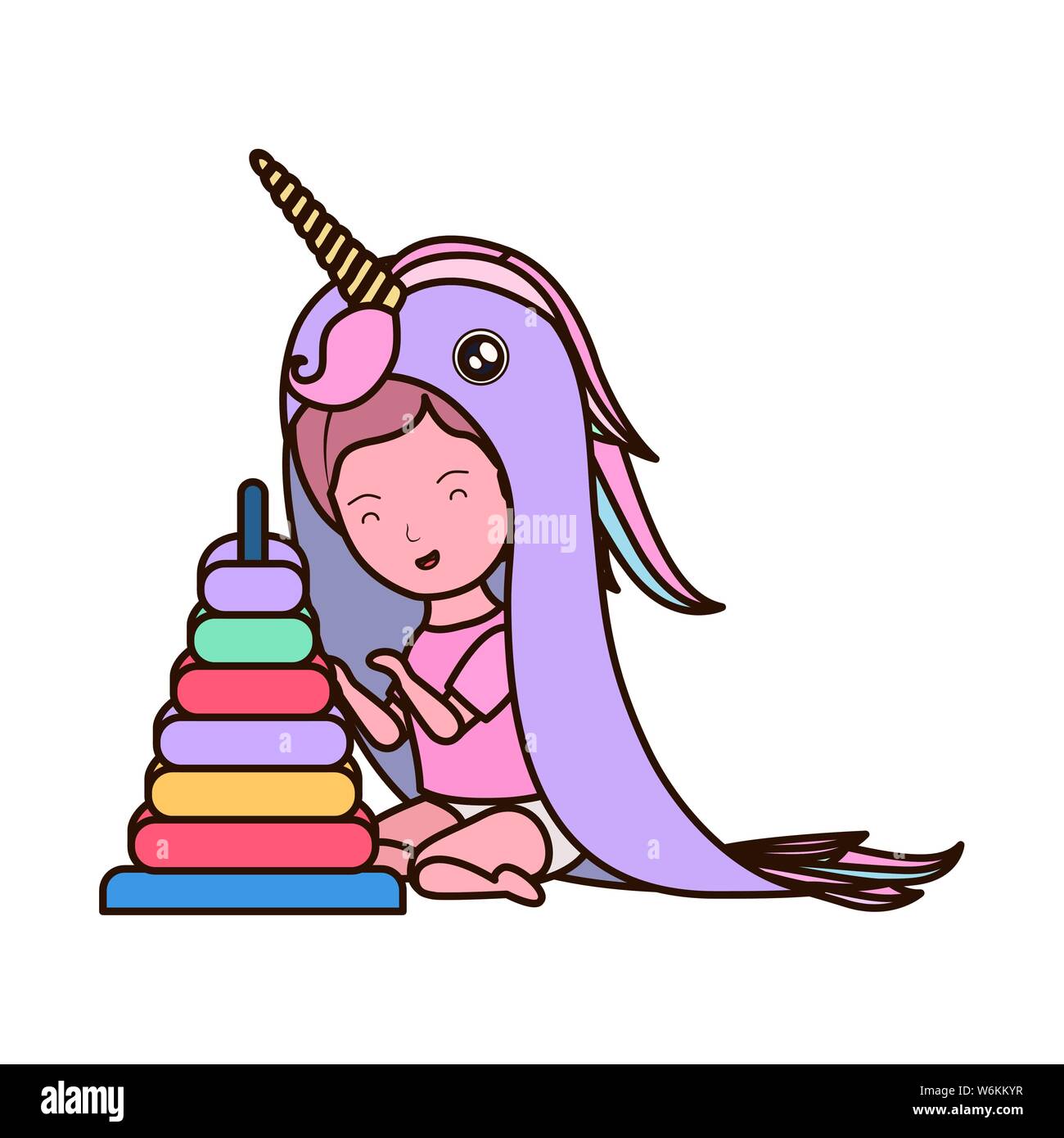 Unicorn and girl Cut Out Stock Images & Pictures - Alamy