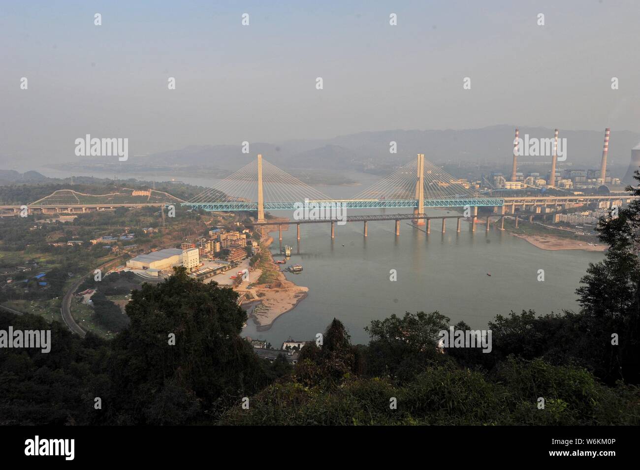The double decker steel truss cable stay railway bridge, the newly