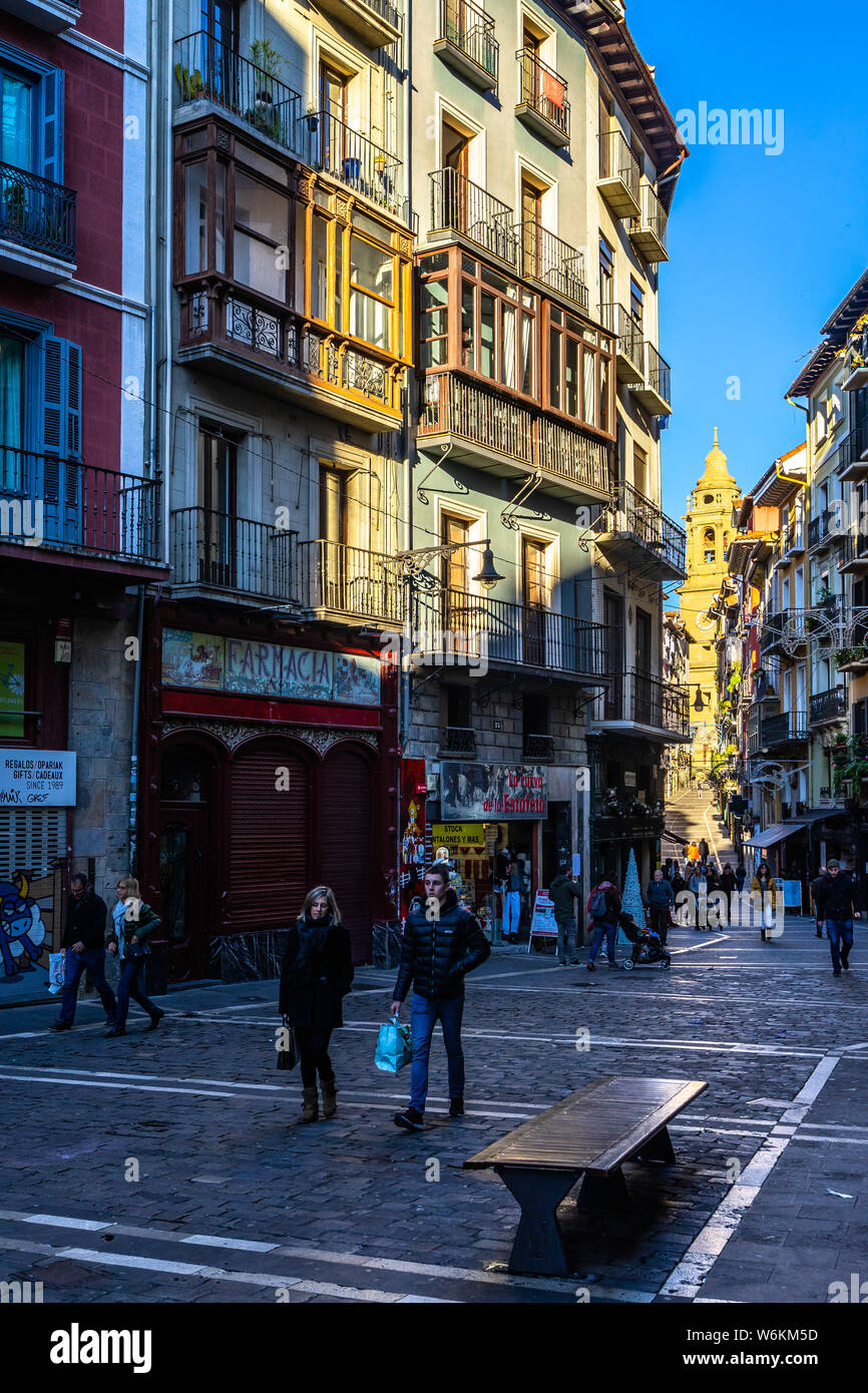 Pamplona Pedestrian Street High Resolution Stock Photography and Images