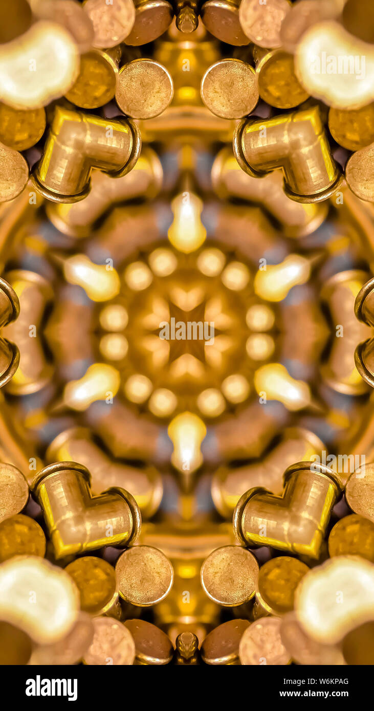 Vertical frame Bullets made into a star shaped fractal ball Stock Photo ...