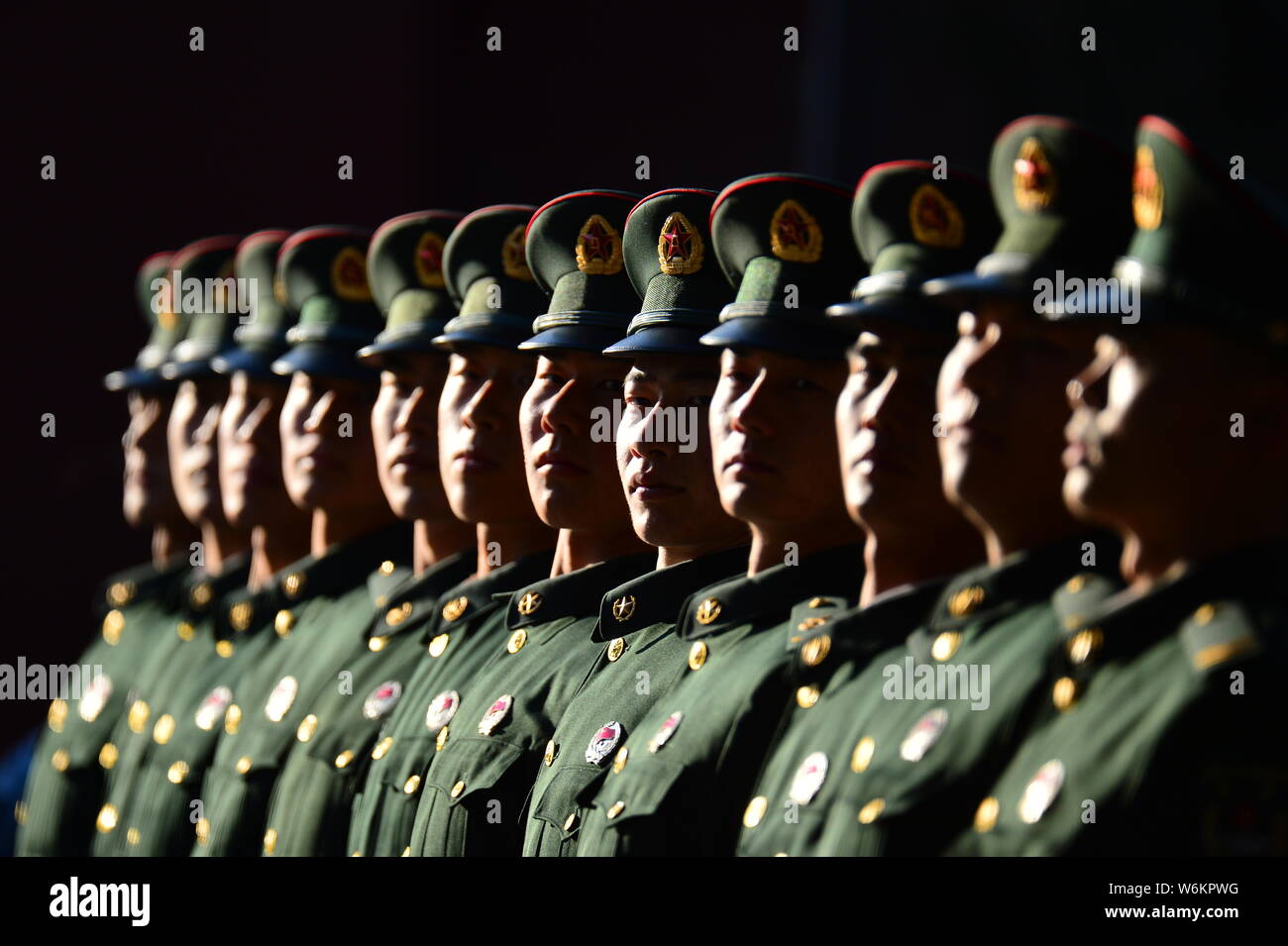 The Guard of Honor of the Chinese People's Liberation Army (PLA) take ...