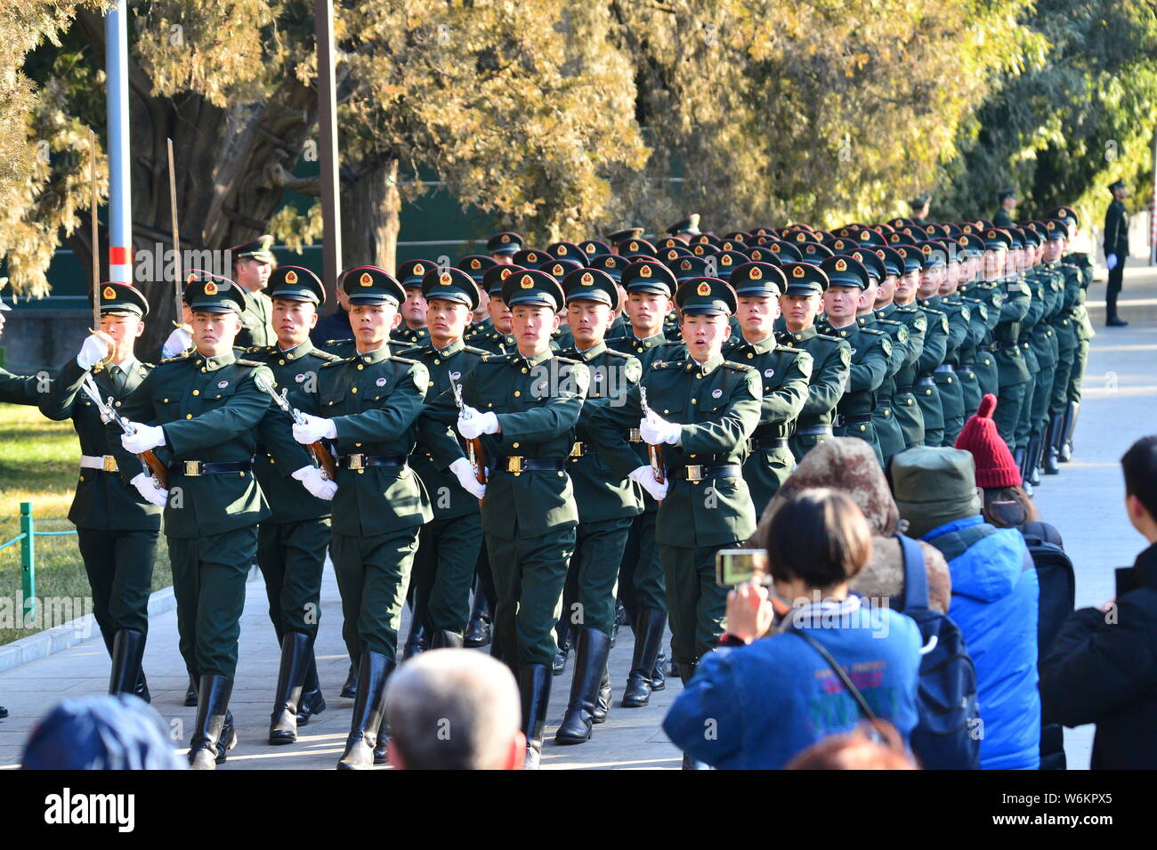 The Guard of Honor of the Chinese People's Liberation Army (PLA) take ...
