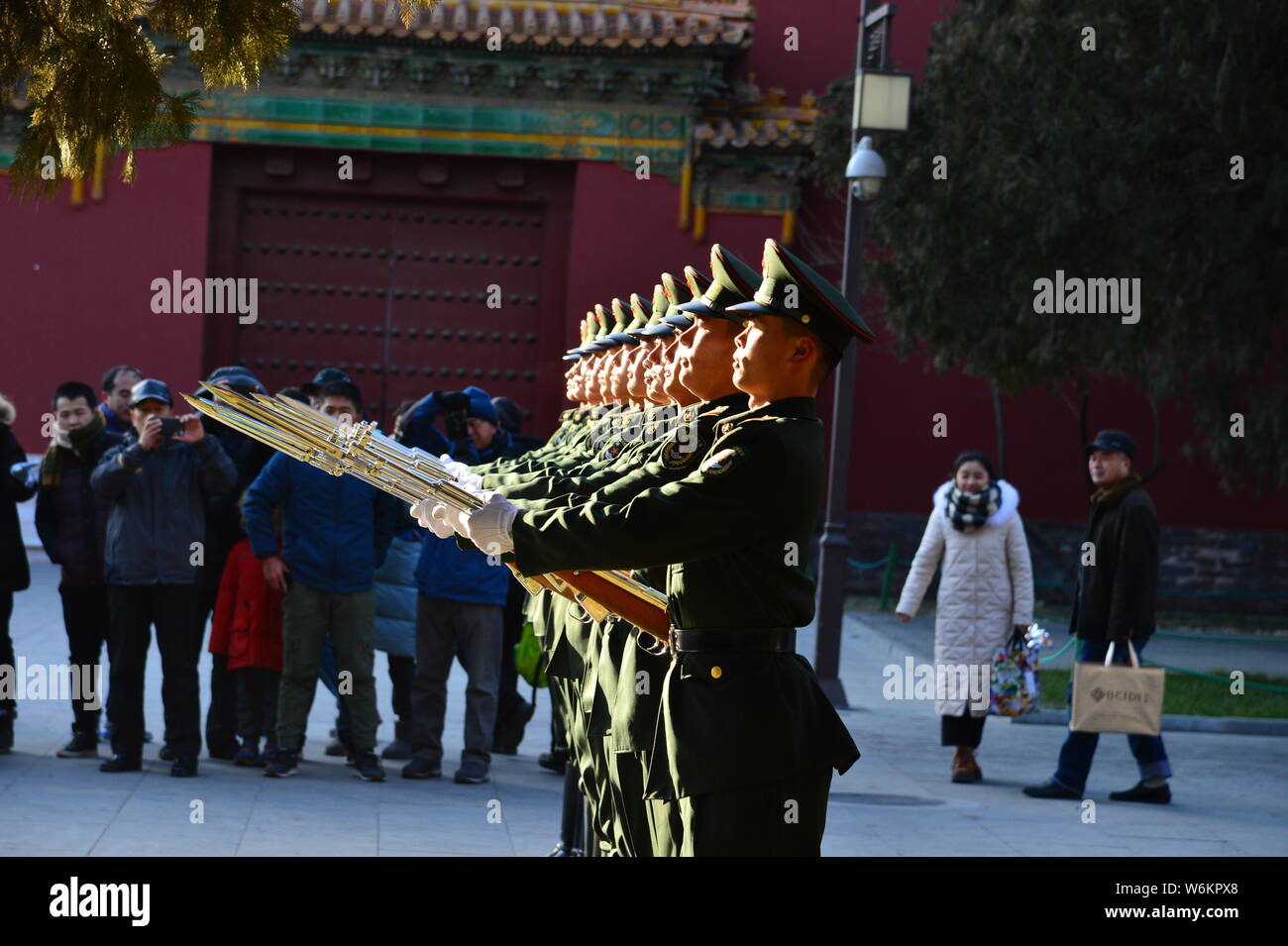 The Guard of Honor of the Chinese People's Liberation Army (PLA) take ...