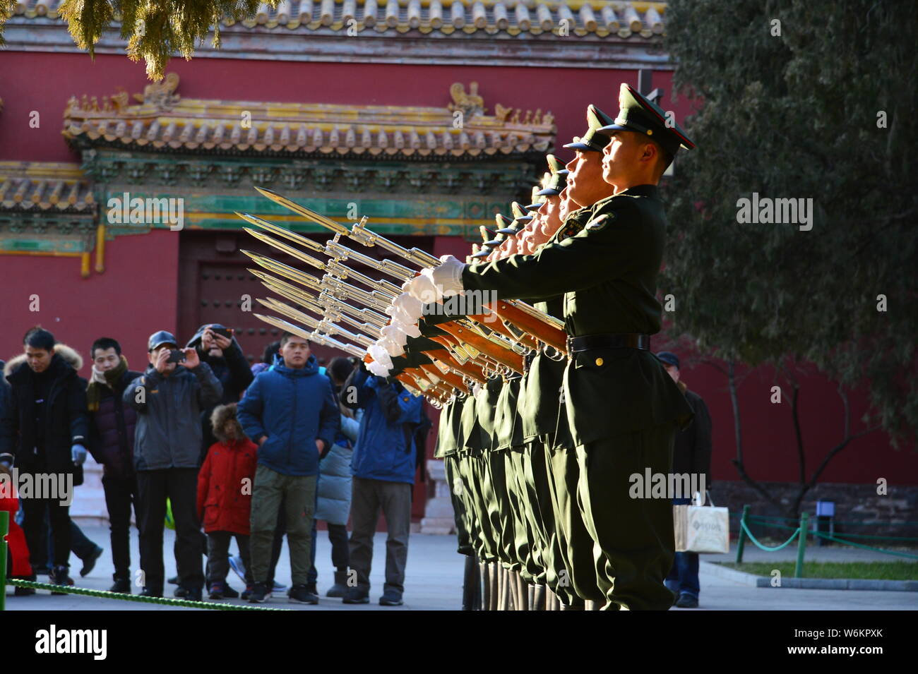 The Guard of Honor of the Chinese People's Liberation Army (PLA) take ...