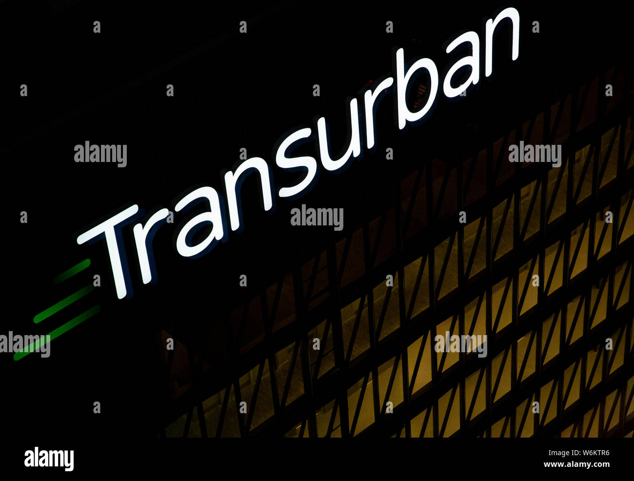 Transurban logo on office building in