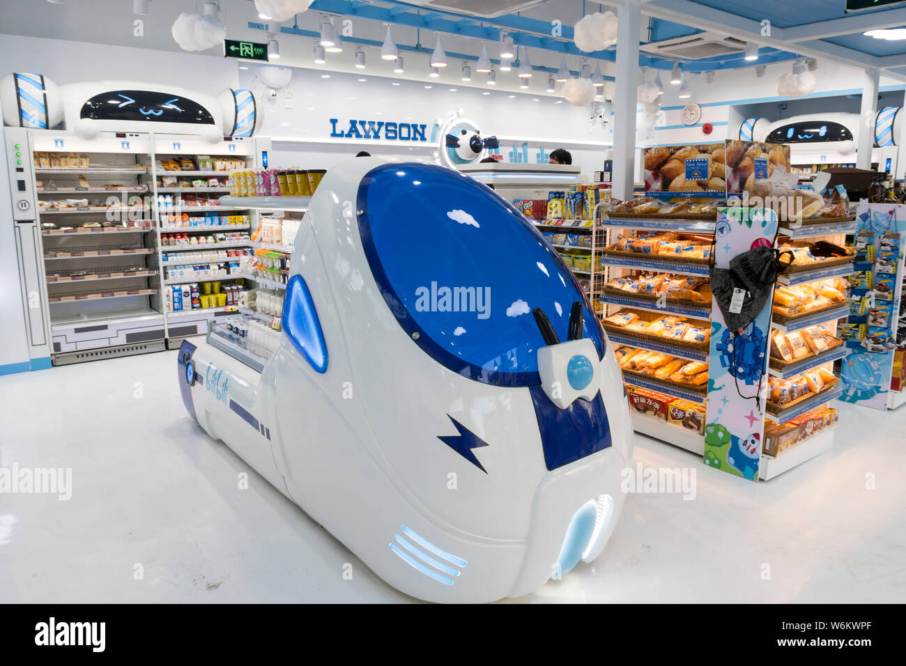 Interior view of Lawson's first convenience store inspired by Bilibili