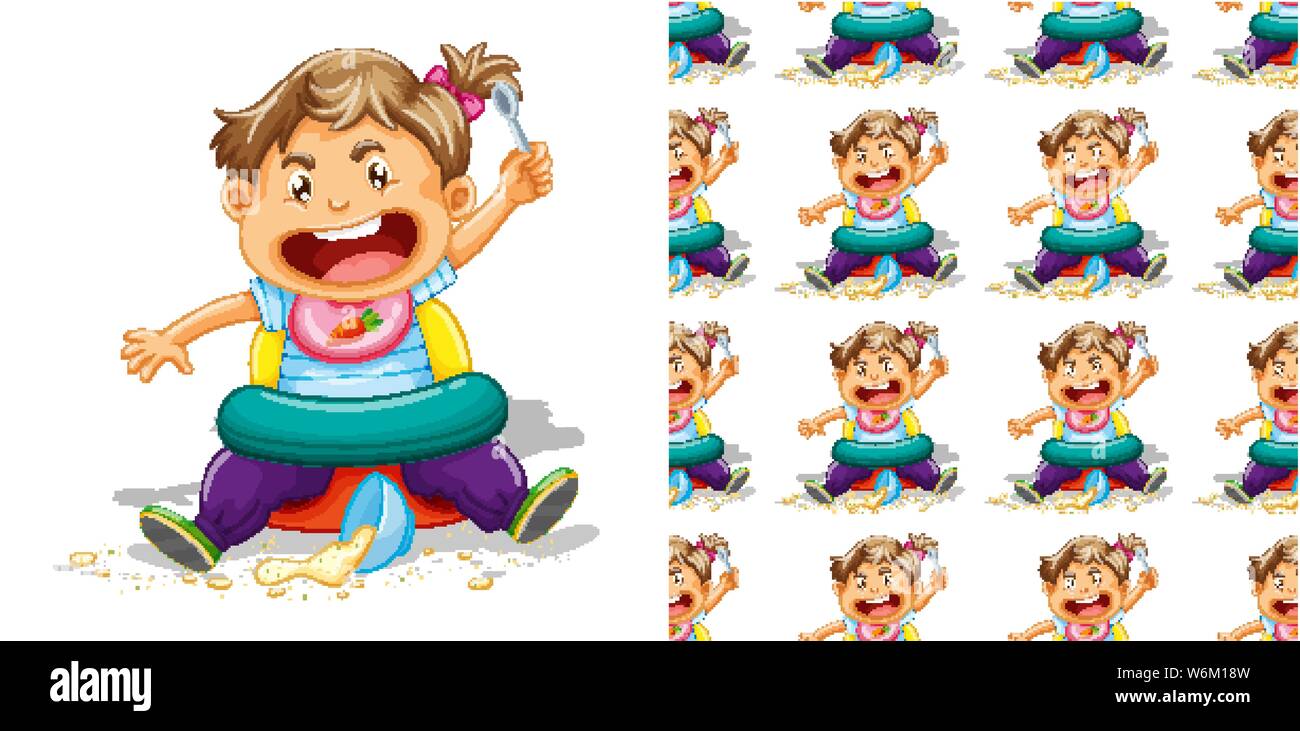 Seamless pattern for wallpaper, wrapping isolated on white illustration