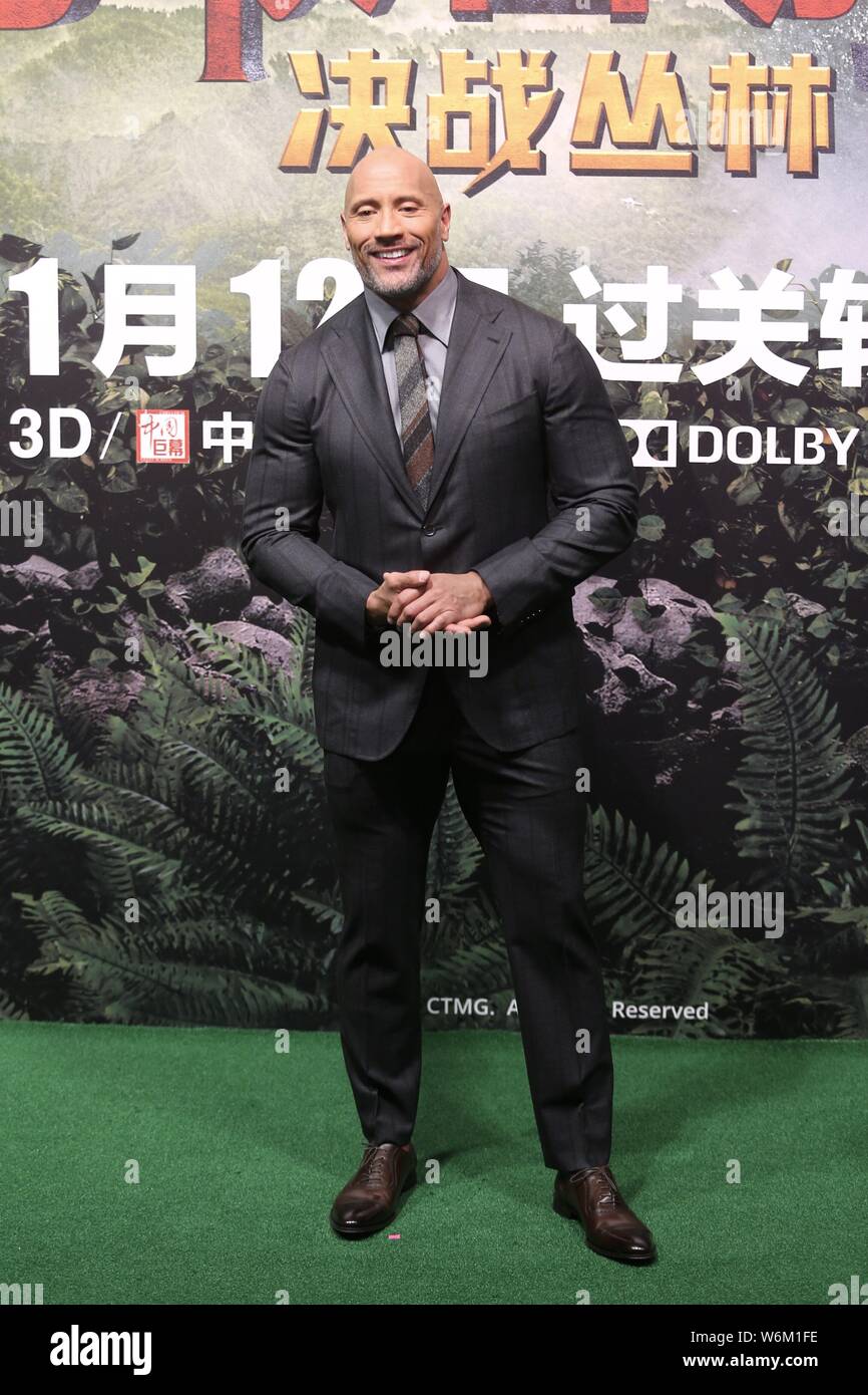 American Actor Dwayne Johnson Attends A Press Conference For The Movie Jumanji Welcome To The Jungle In Beijing China 4 January 2018 Stock Photo Alamy