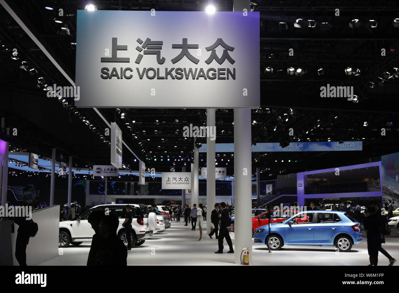 --FILE--People visit the stand of SAIC-Volkswagen, a joint venture ...