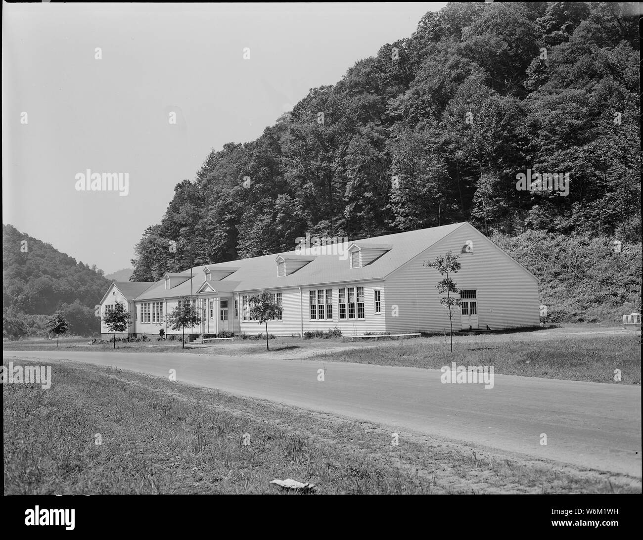 Schoolhouse used by miners' children. Koppers Coal Div., Kopperston Mines, Kopperston, Wyoming County, West Virginia. Stock Photo