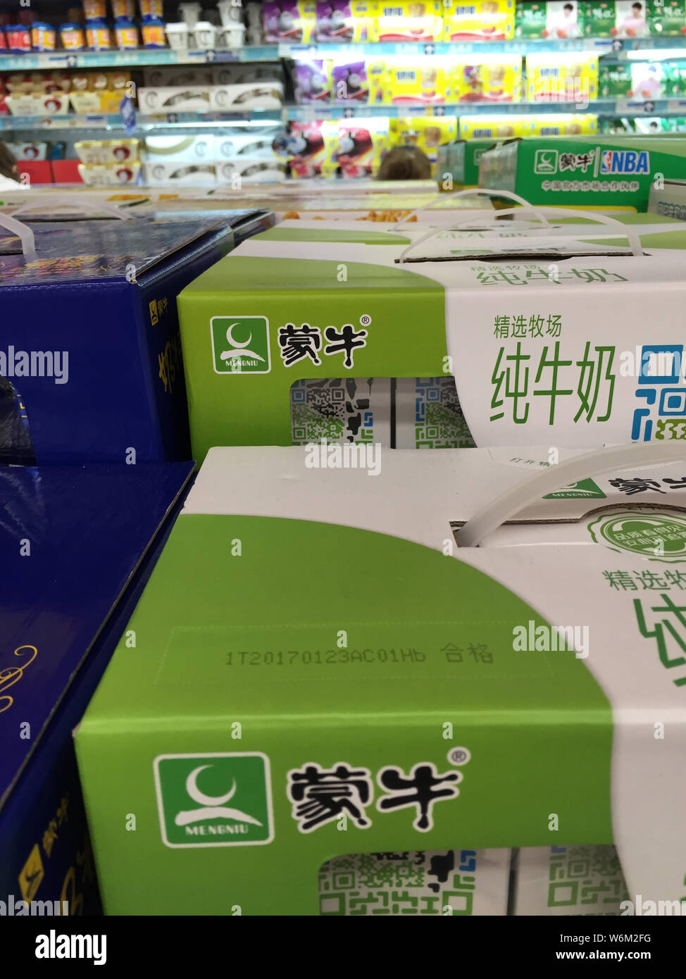 FILECartons of Mengniu milk are for sale at a supermarket in