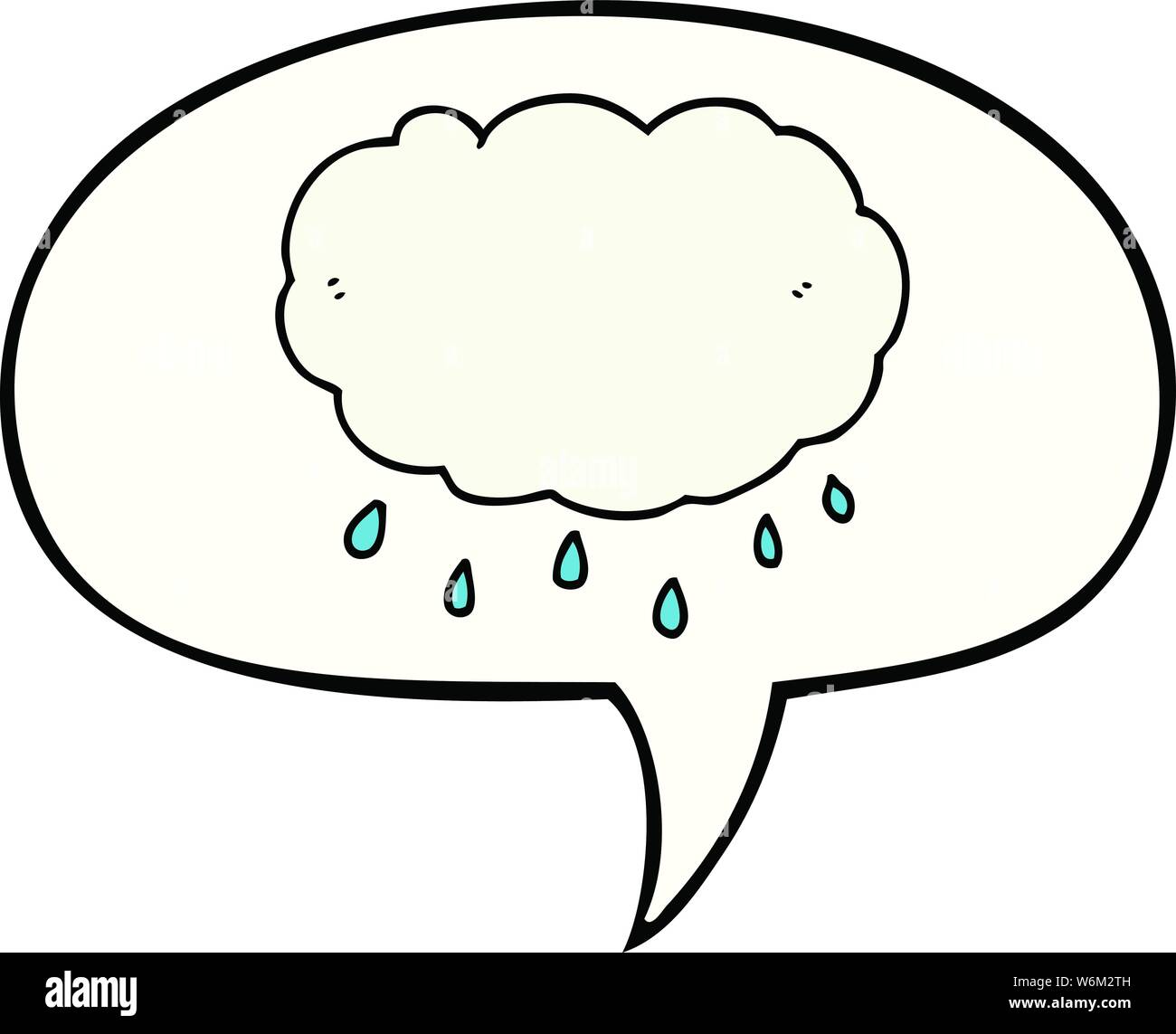 cartoon rain cloud with speech bubble Stock Vector Image & Art - Alamy