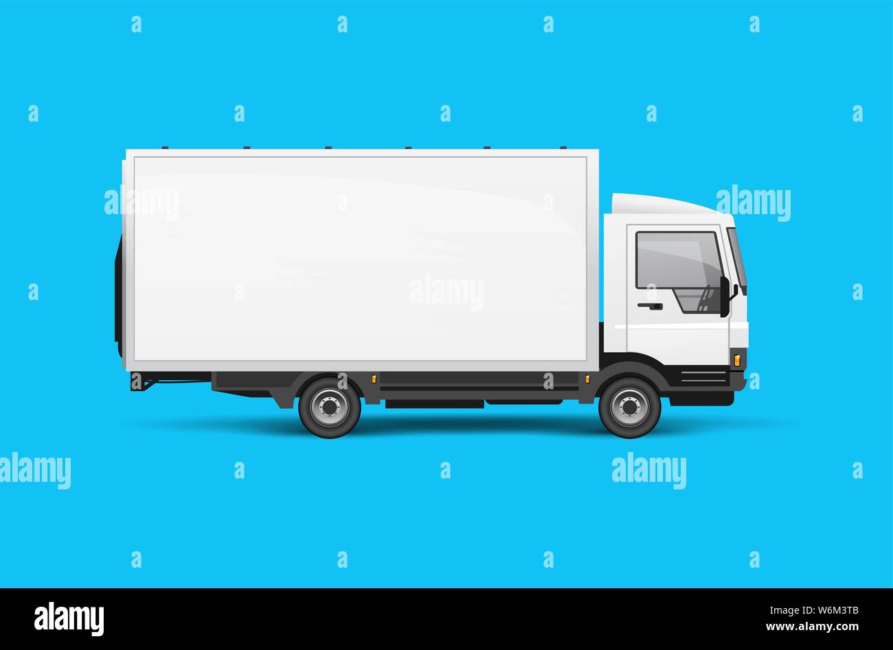 A small logistics lorry truck side view for advertising. Realistic Vector illustration Stock Vector