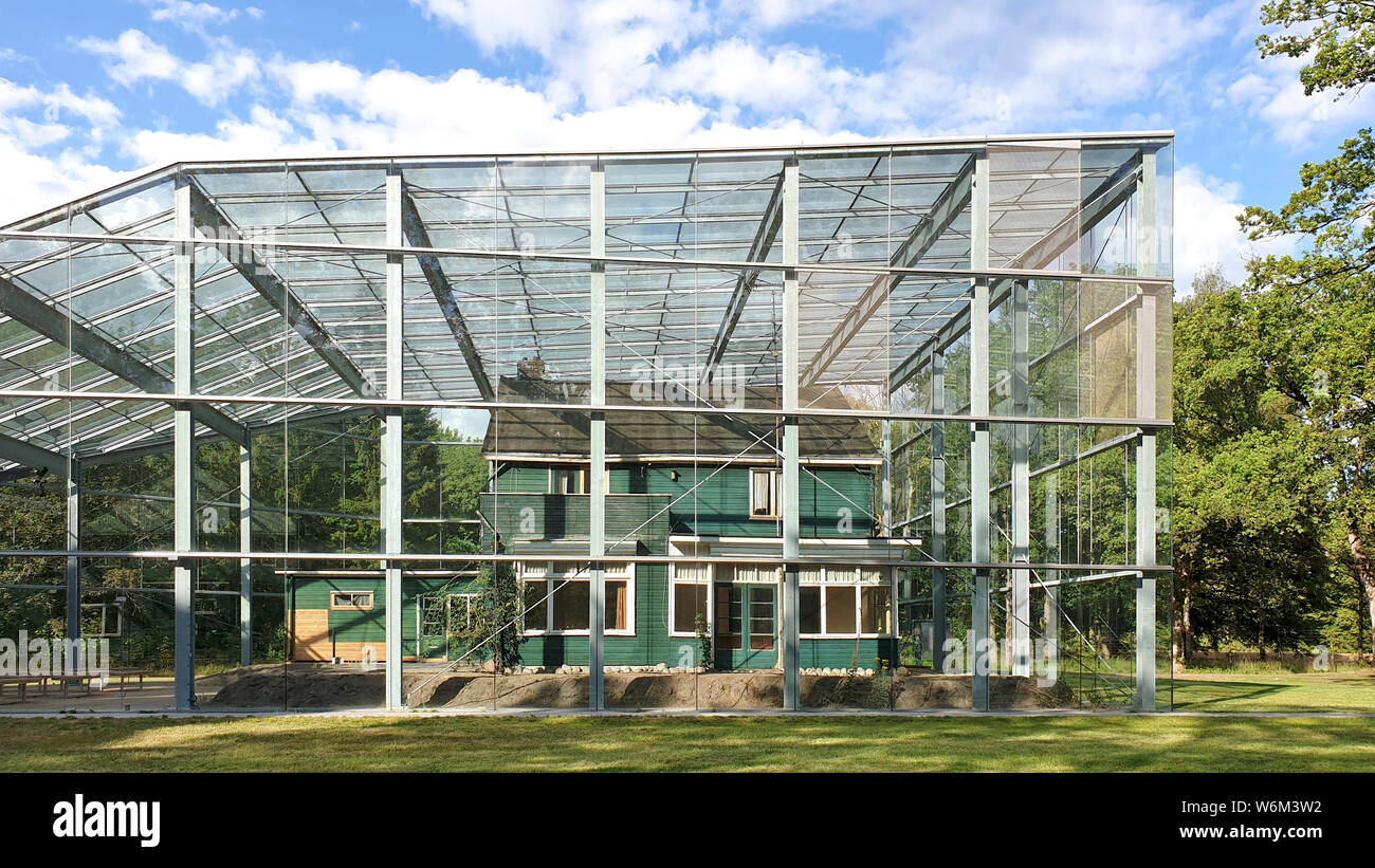 Westerbork, the Netherlands - July 2, 2019: The camp commanders' house at former camp Westerbork in the Dutch province Drenthe, Westerbork memorial. Stock Photo