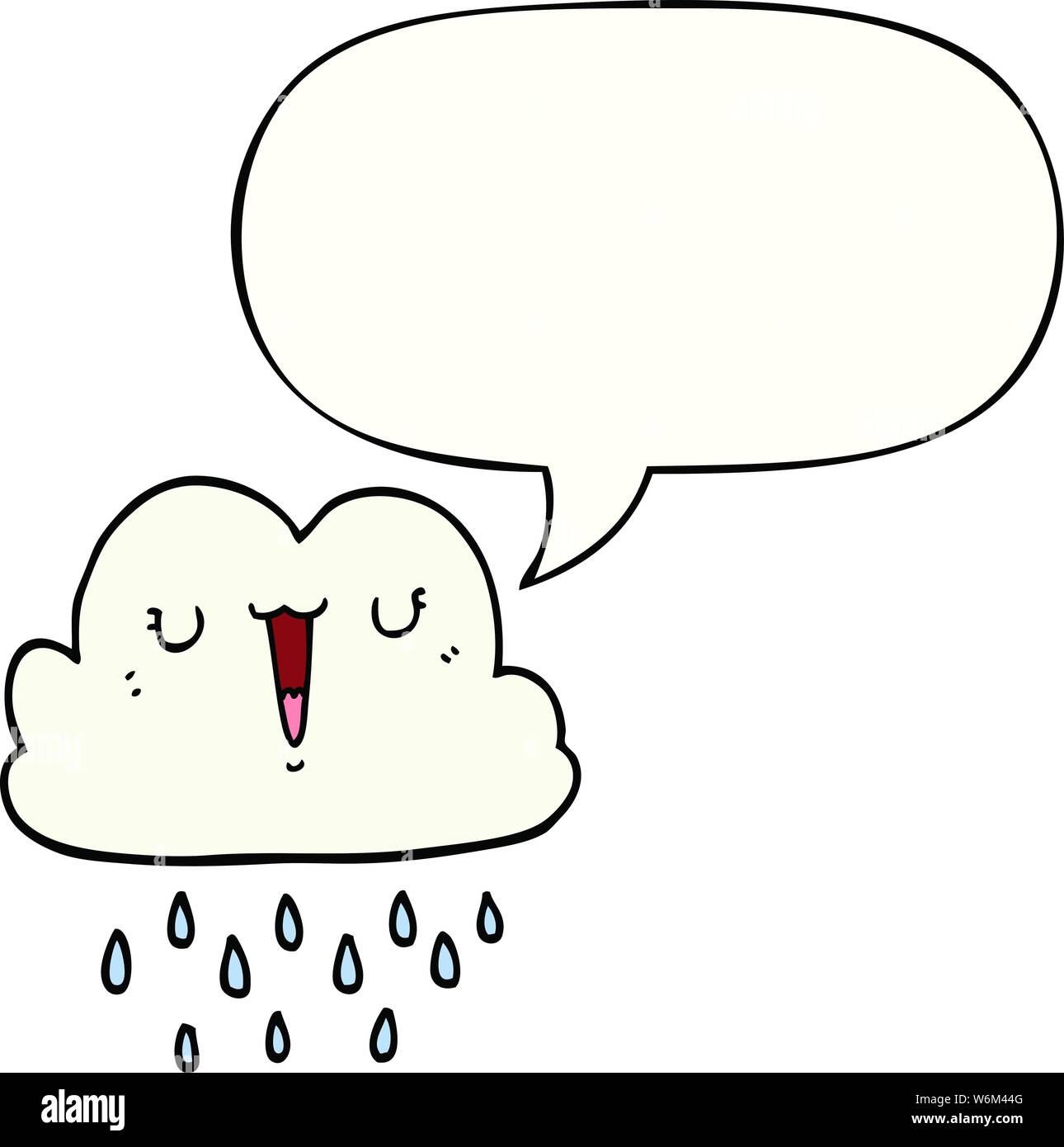 Cartoon Storm Cloud With Speech Bubble Stock Vector Image Art Alamy