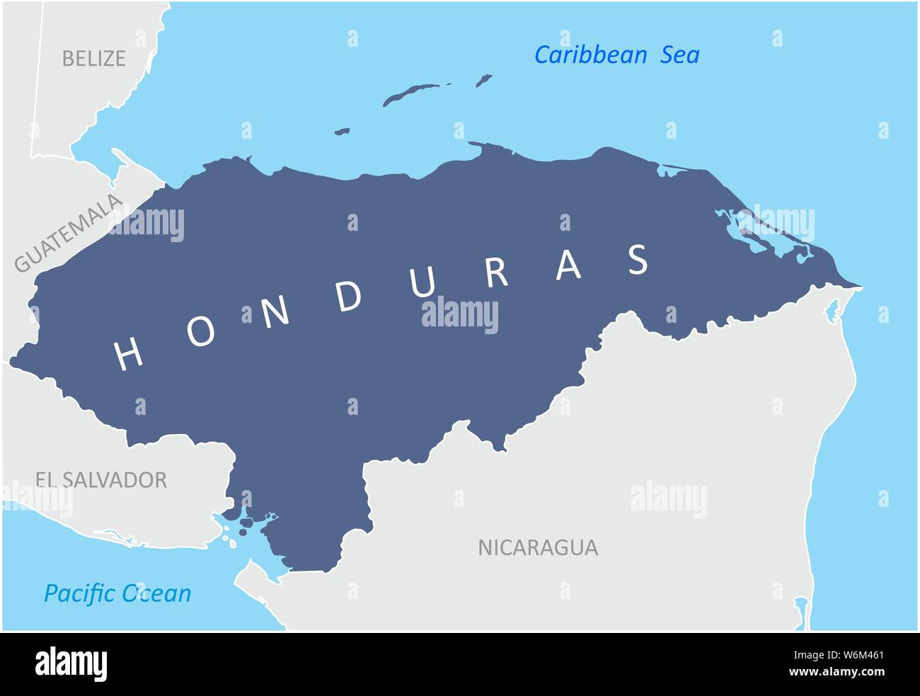 The Honduras region map in Central America Stock Vector