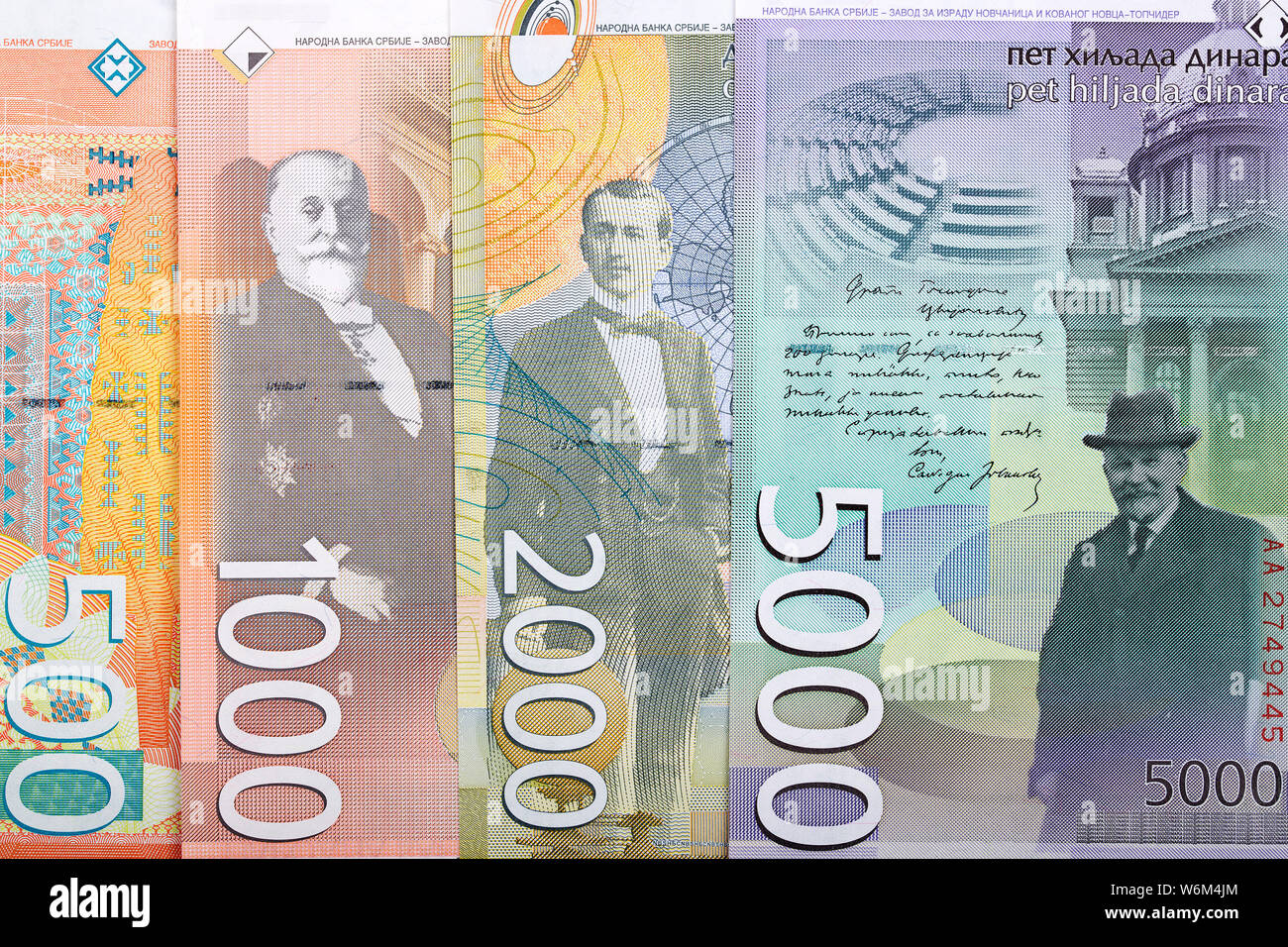 Lot mix od Serbian banknotes 10 dinars 20 dinars 50 dinars 100 dinars 200 dinars