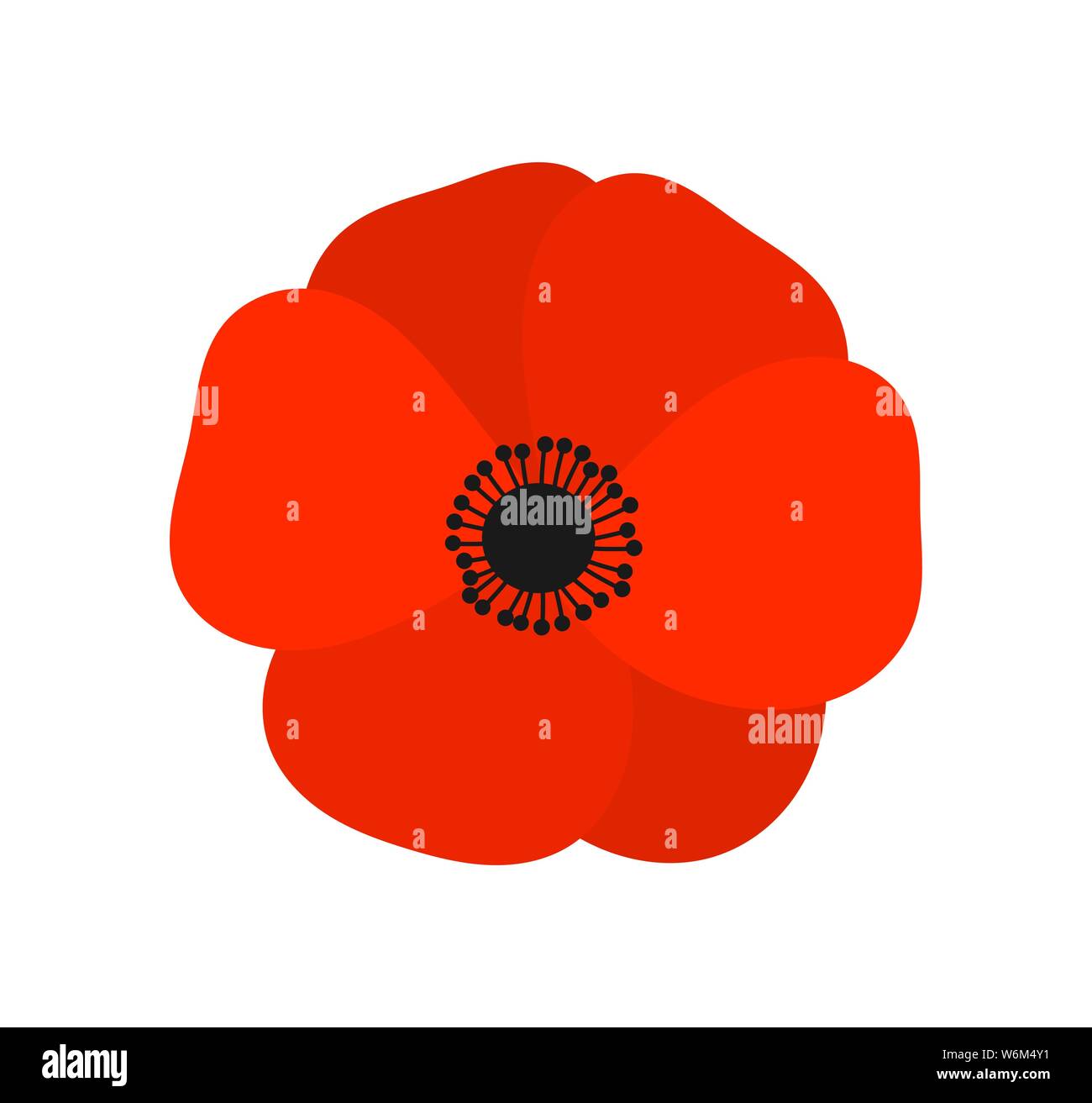 Red Poppy Flower Vector Illustration Stock Vector Image Art Alamy
