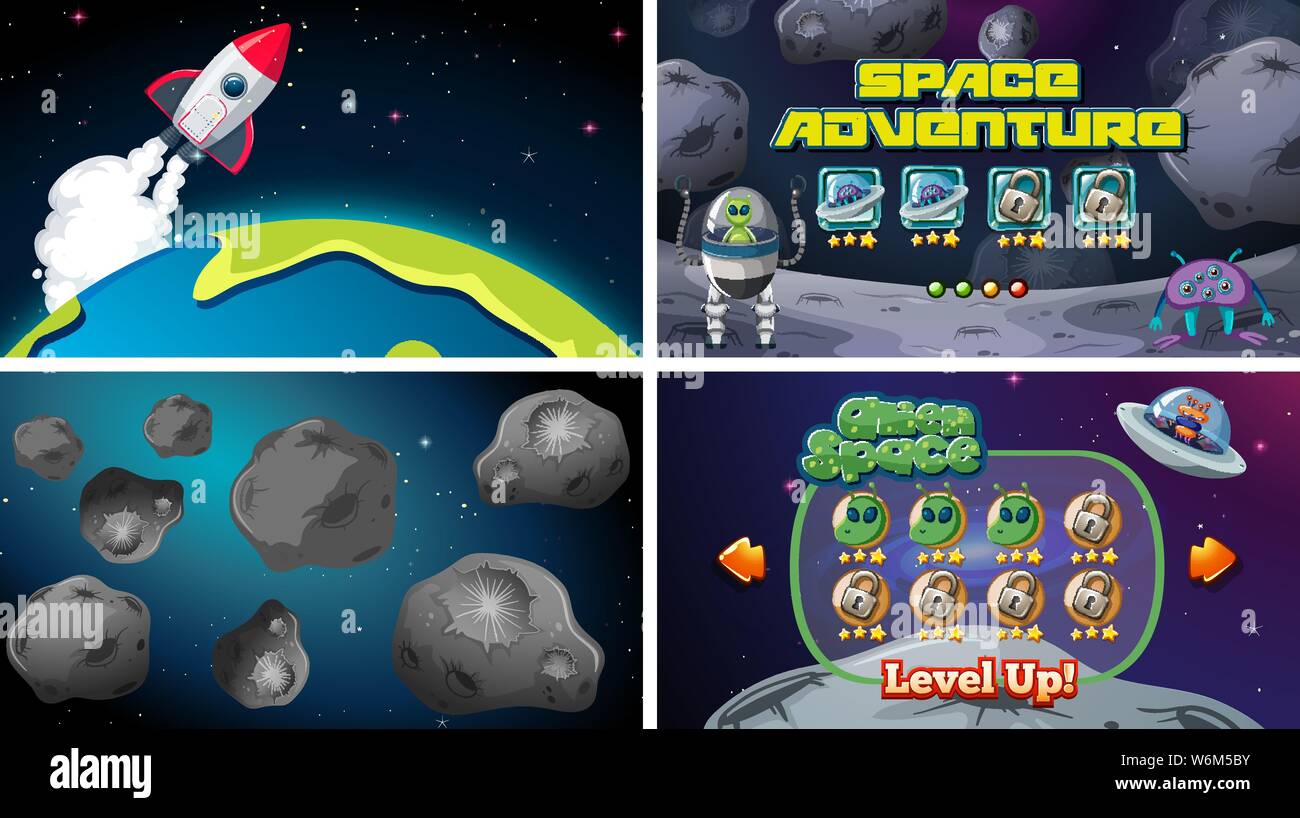Set of space games illustration Stock Vector Image & Art Alamy